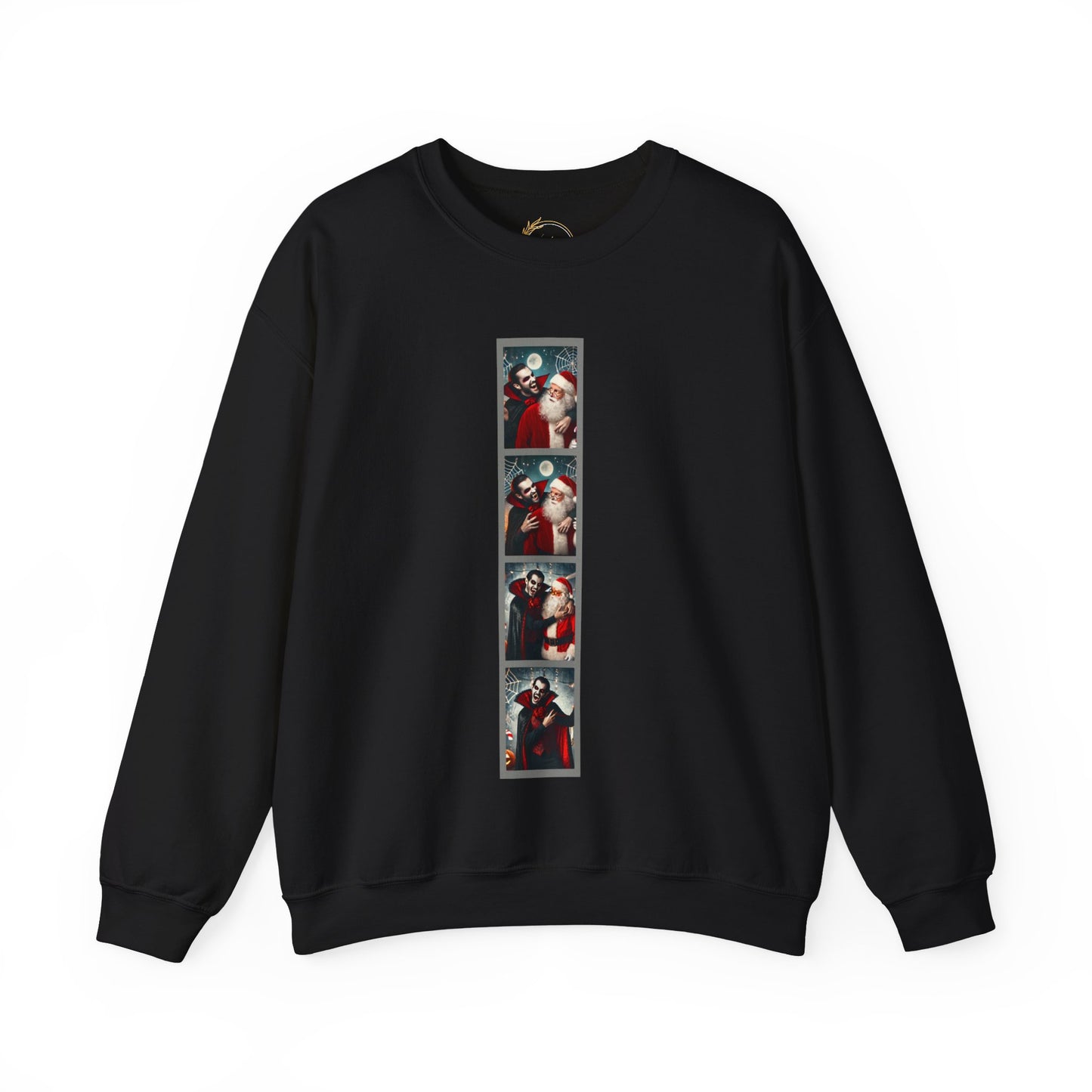 Santa and Vampire Filmstrip Shirt - Whimsical Halloween-Christmas Mashup Tee - Festive Holiday Fun - Spooky and Hilarious - xMasWeen