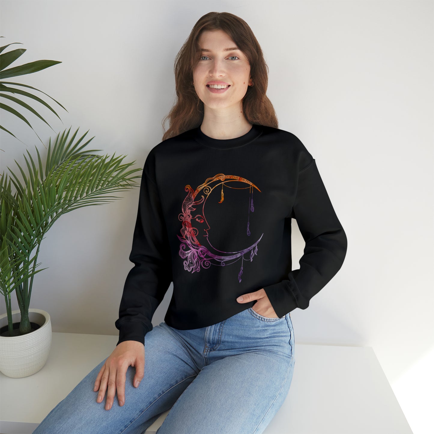 Boho Moon Unisex Crewneck Sweatshirt