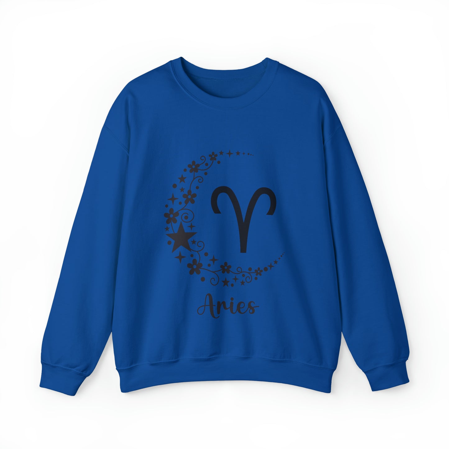 Aries Floral Moon Zodiac Unisex Heavy Blend™ Crewneck Sweatshirt