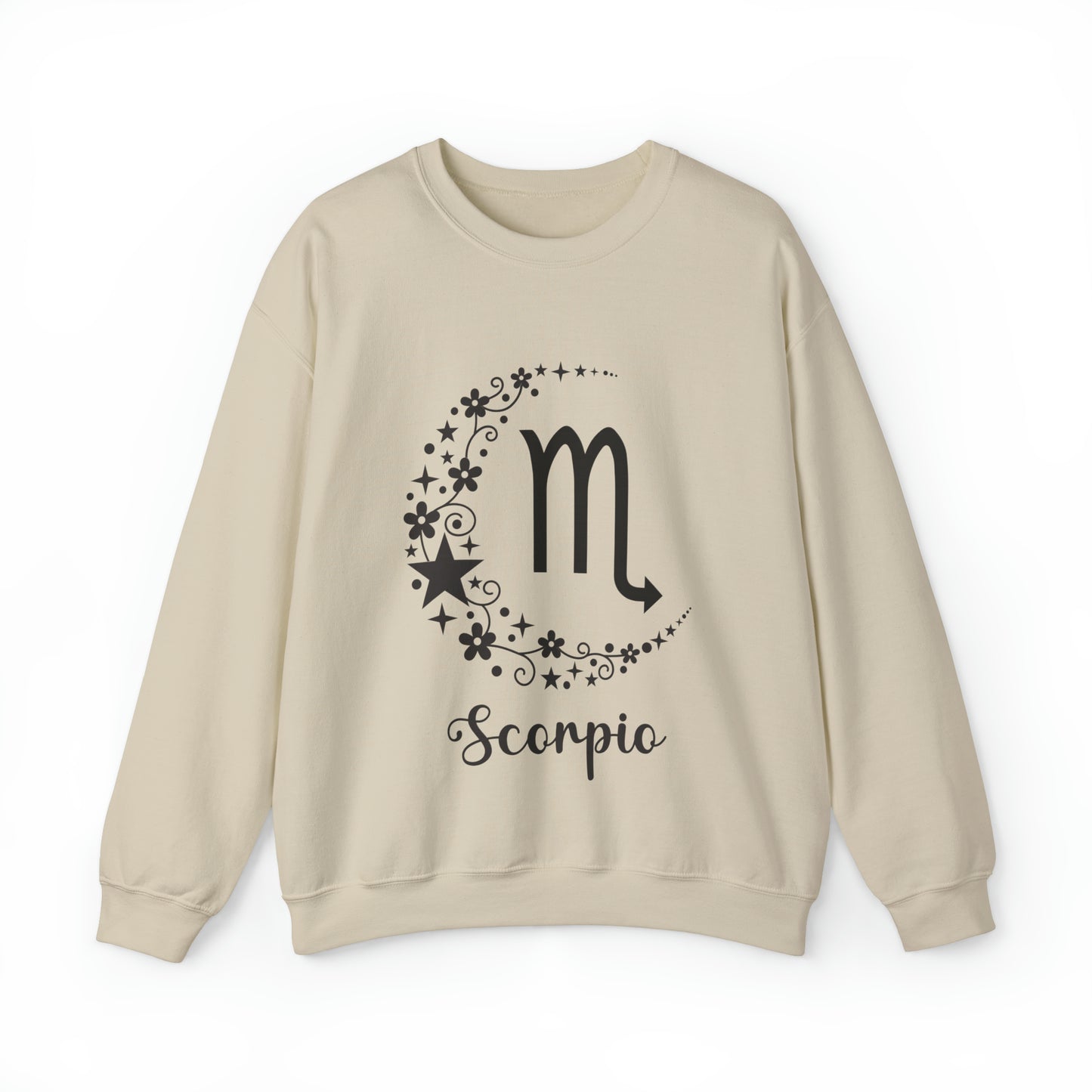 Scorpio Floral Moon Zodiac Unisex Heavy Blend™ Crewneck Sweatshirt