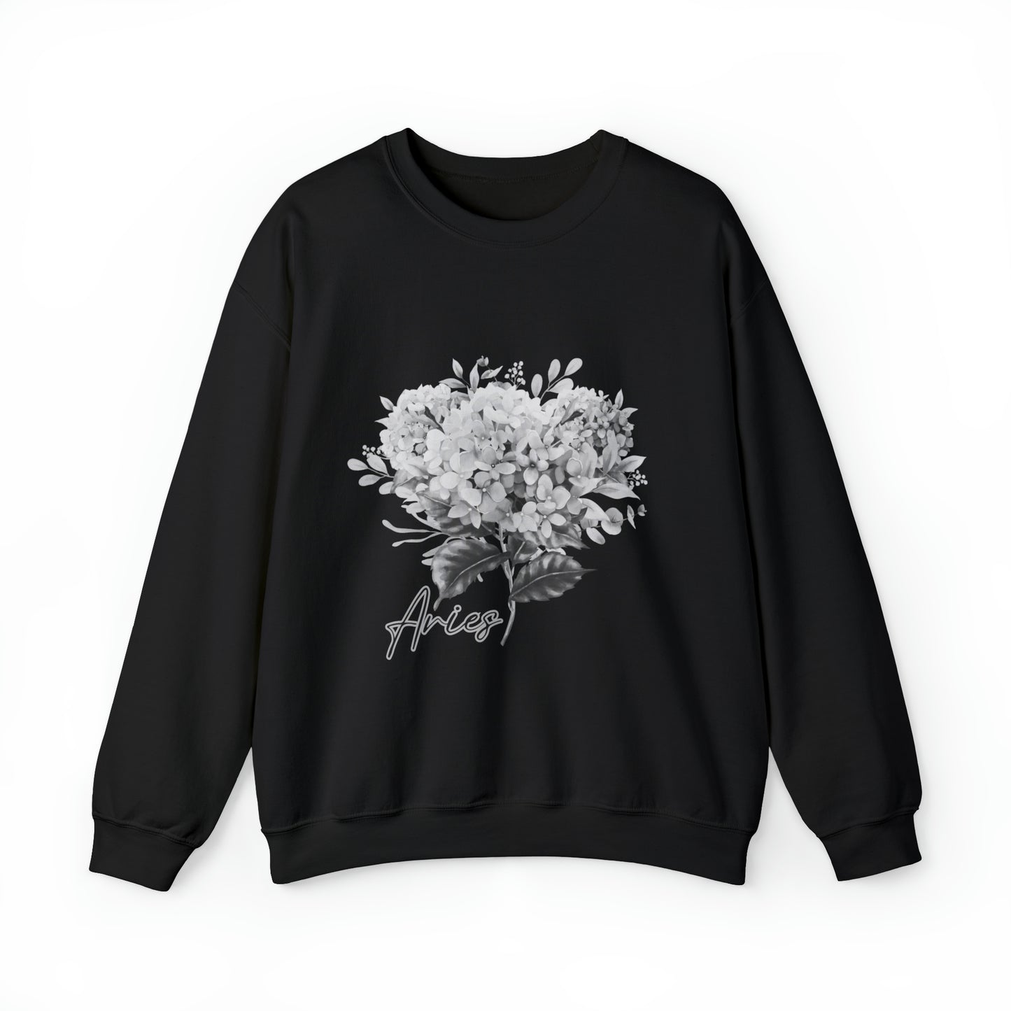Aries Hydrangea Unisex Heavy Blend Crewneck Sweatshirt