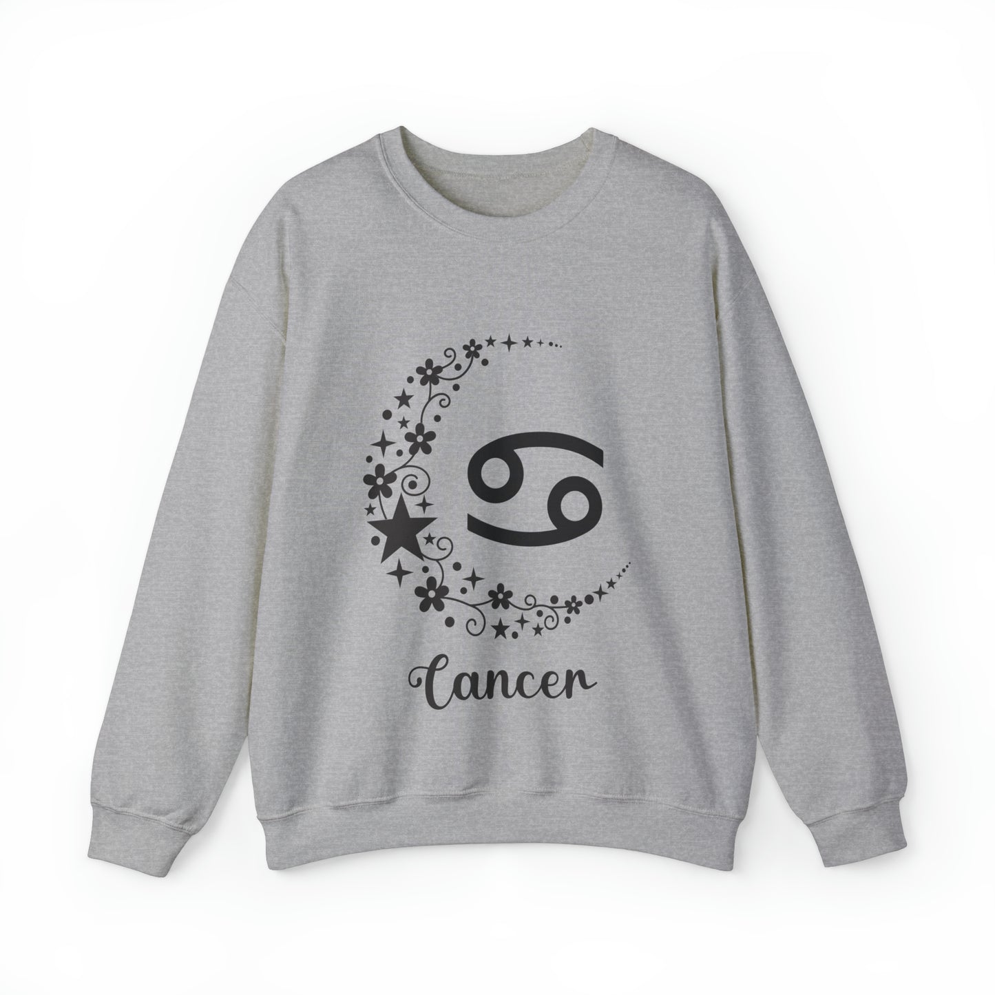 Cancer Floral Moon Zodiac Unisex Heavy Blend™ Crewneck Sweatshirt