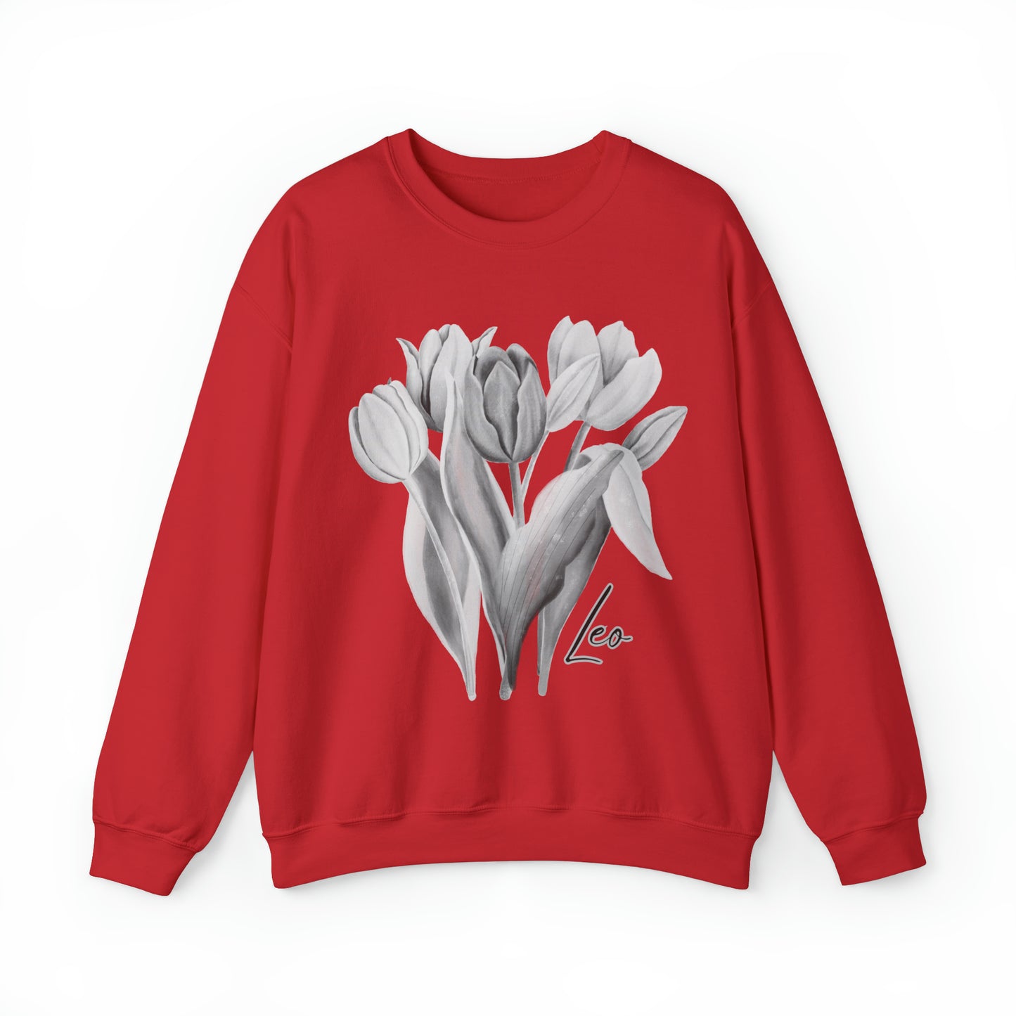 Leo Tulips Unisex Heavy Blend Crewneck Sweatshirt