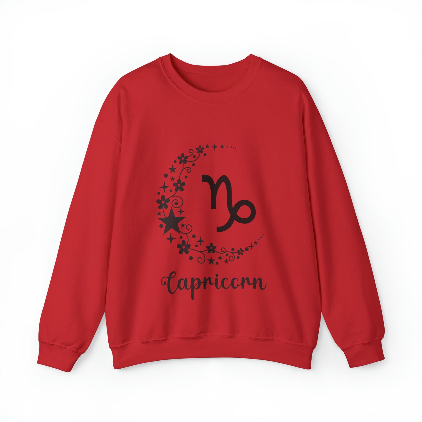 Capricorn Floral Moon Zodiac Unisex Heavy Blend™ Crewneck Sweatshirt