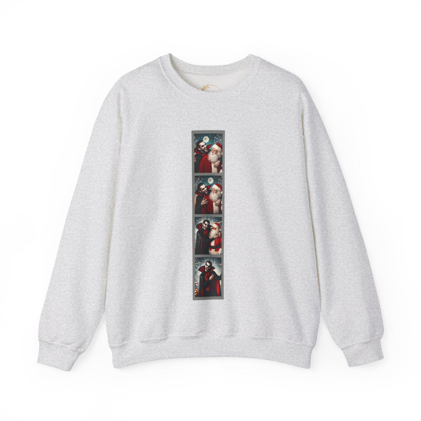 Santa and Vampire Filmstrip Shirt - Whimsical Halloween-Christmas Mashup Tee - Festive Holiday Fun - Spooky and Hilarious - xMasWeen