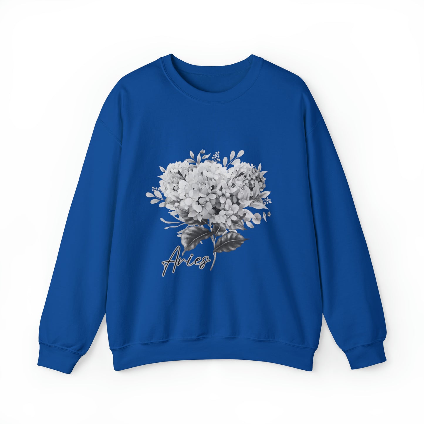 Aries Hydrangea Unisex Heavy Blend Crewneck Sweatshirt