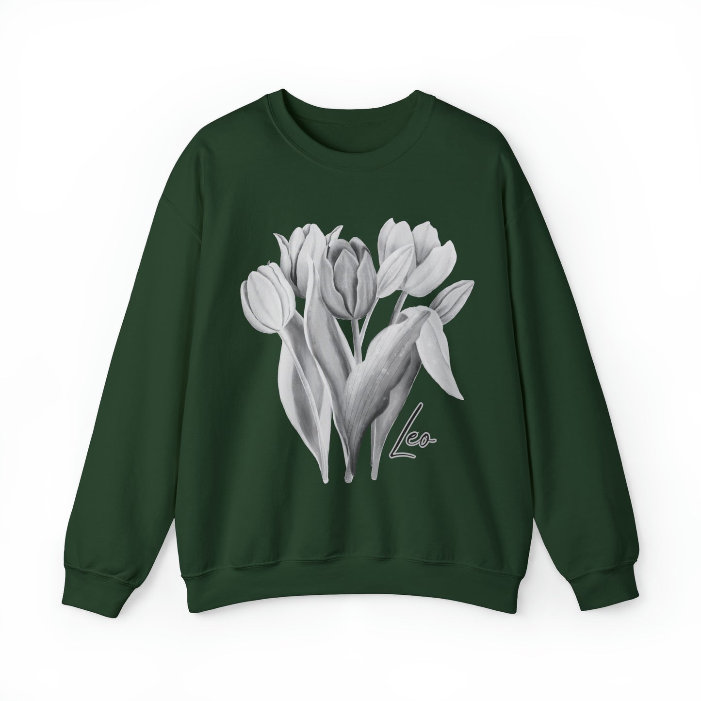 Leo Tulips Unisex Heavy Blend Crewneck Sweatshirt