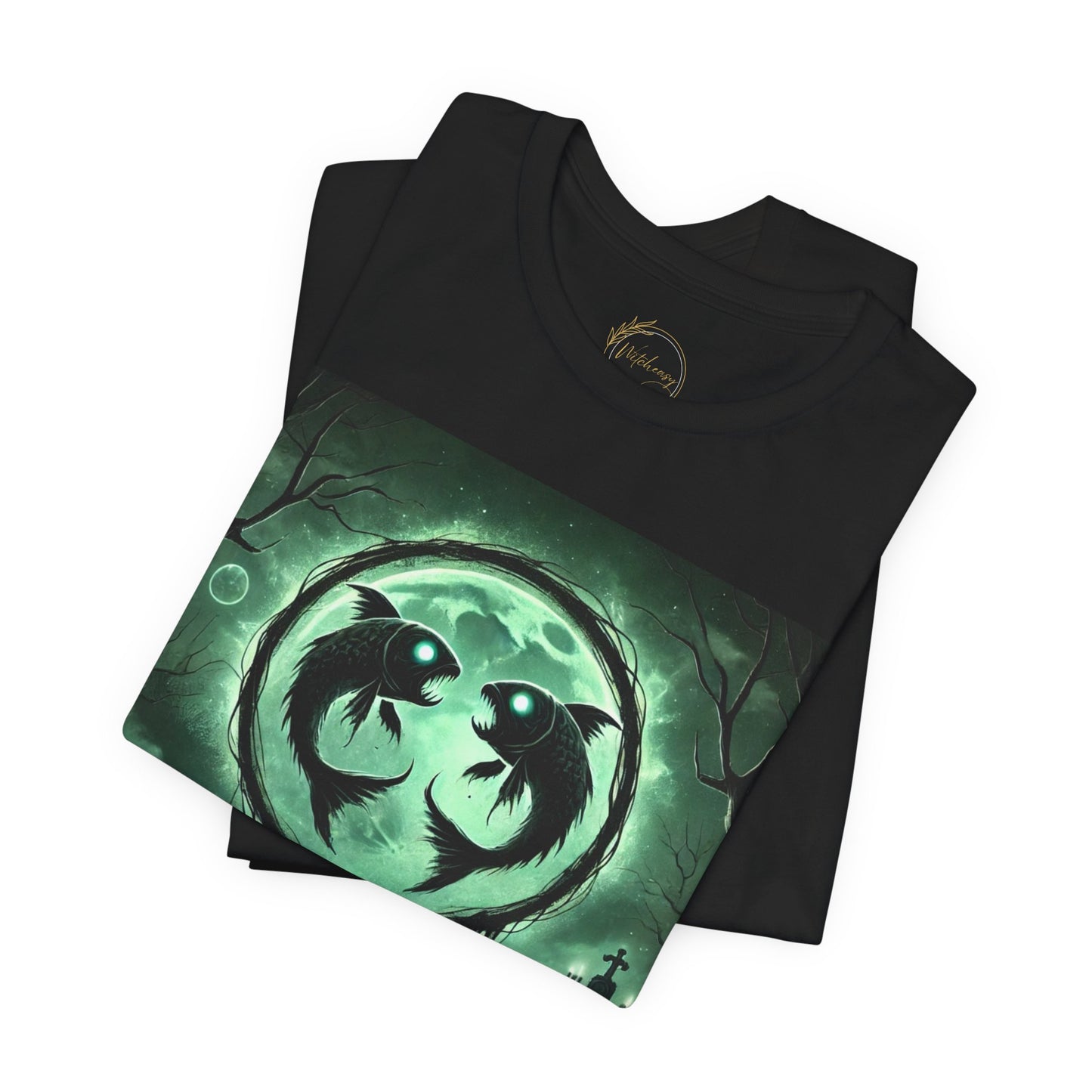 Spooky Pisces Zodiac Shirt Fish and Murky Water Dark Astrology Tee for Astrology Lovers Anytime or Halloween Style Distress