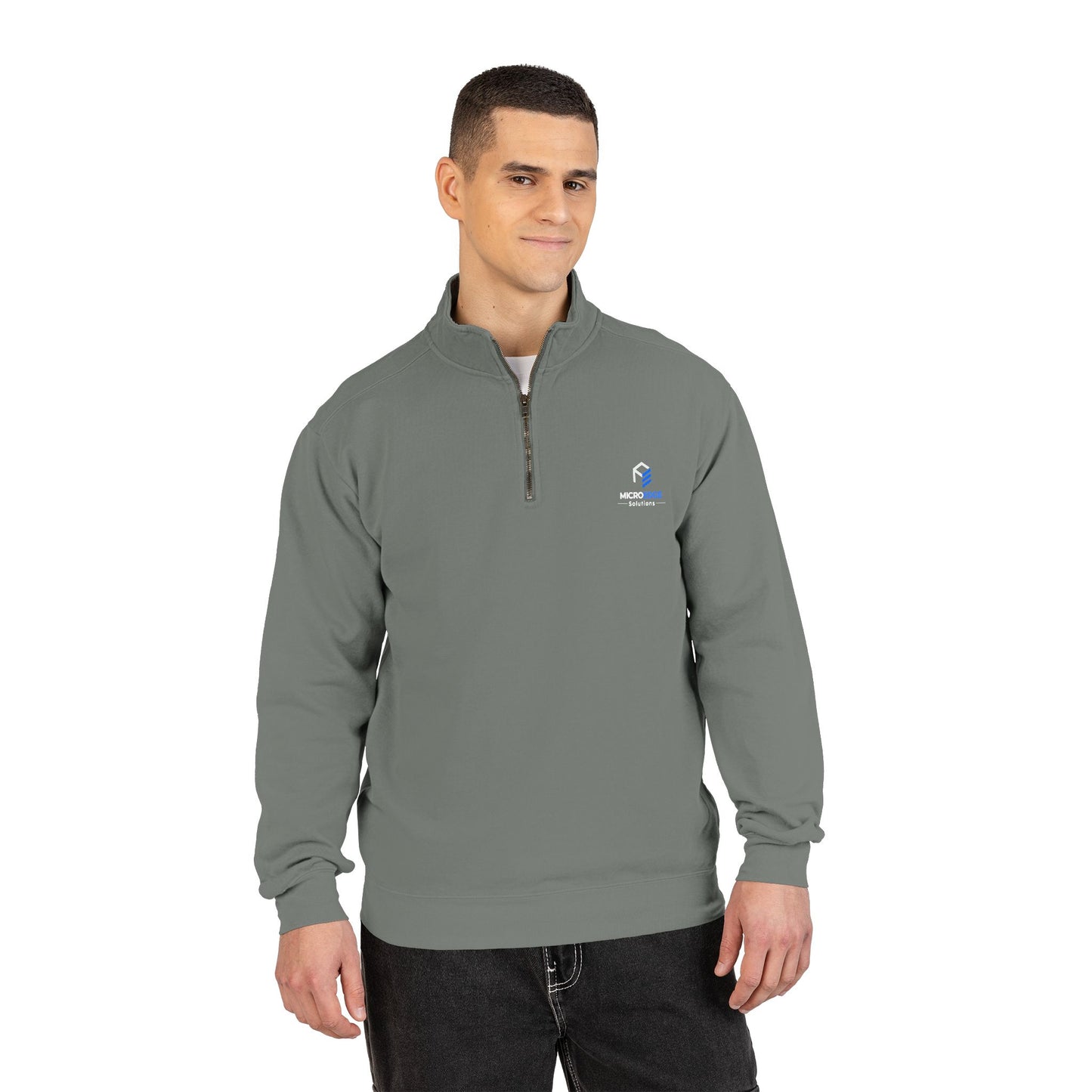 Quarter-Zip Sweatshirt — MicroEdge Solutions Logo Performance Pullover