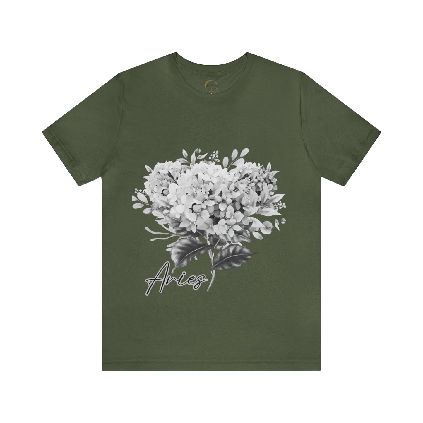 Aries Hydrangrea Zodiac Unisex Jersey Short Sleeve Tee