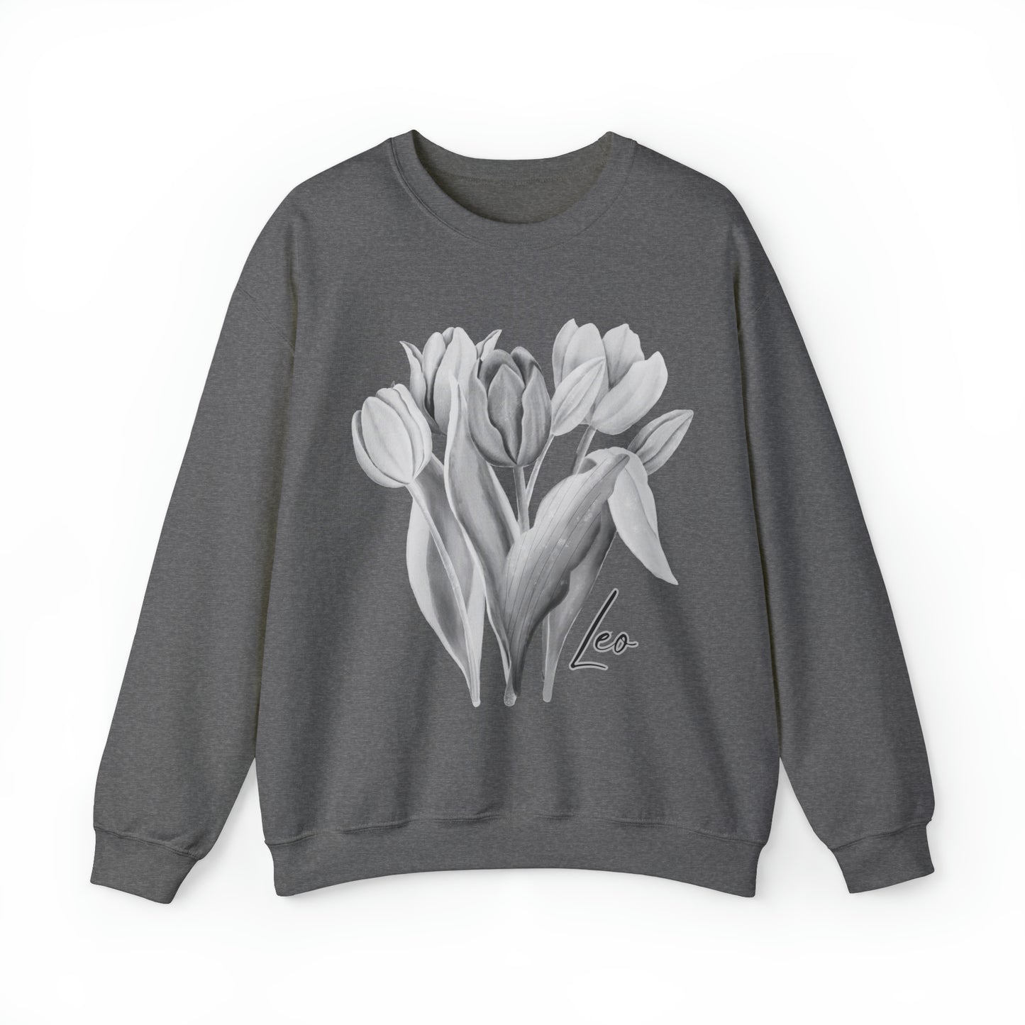 Leo Tulips Unisex Heavy Blend Crewneck Sweatshirt