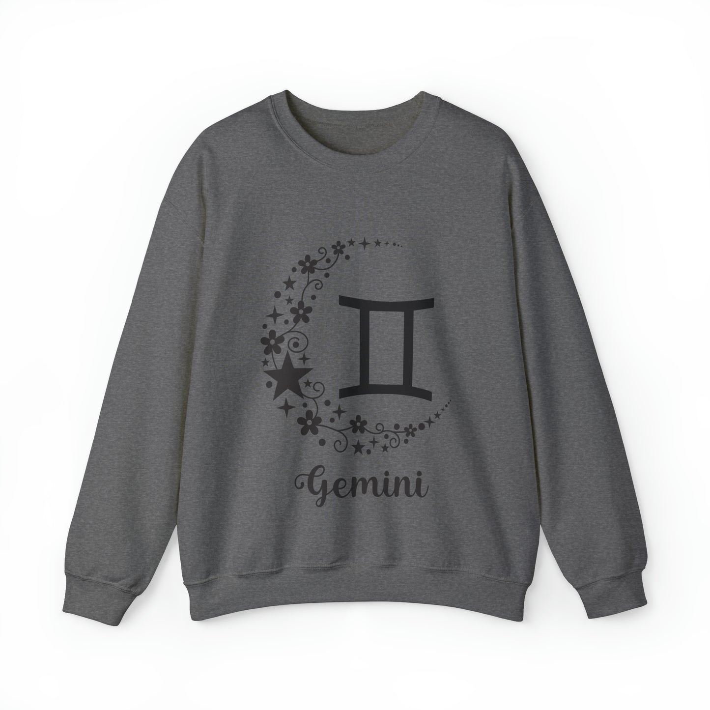 Gemini Floral Moon Zodiac Unisex Heavy Blend™ Crewneck Sweatshirt