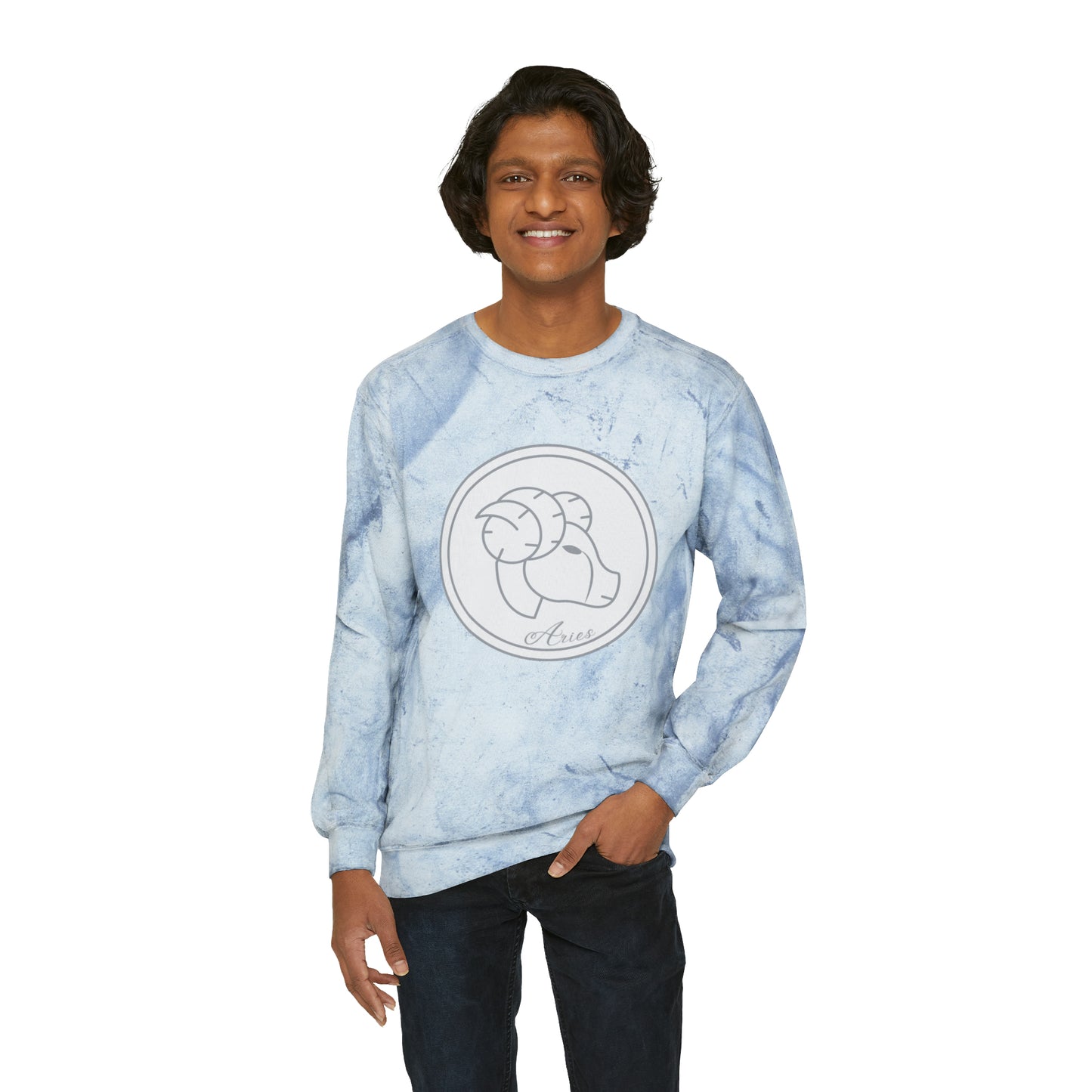 Aries Ram Unisex Color Blast Crewneck Sweatshirt