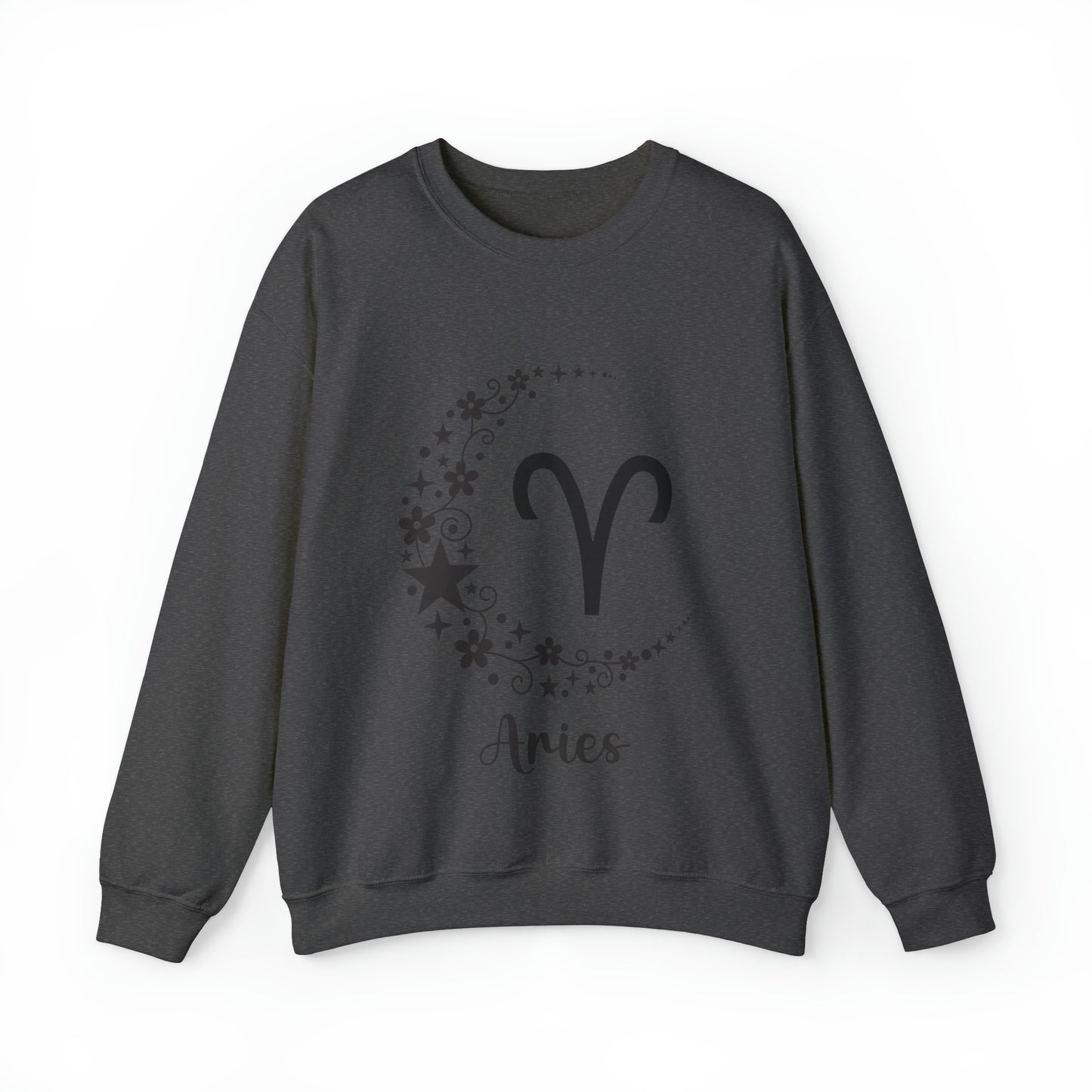 Aries Floral Moon Zodiac Unisex Heavy Blend™ Crewneck Sweatshirt