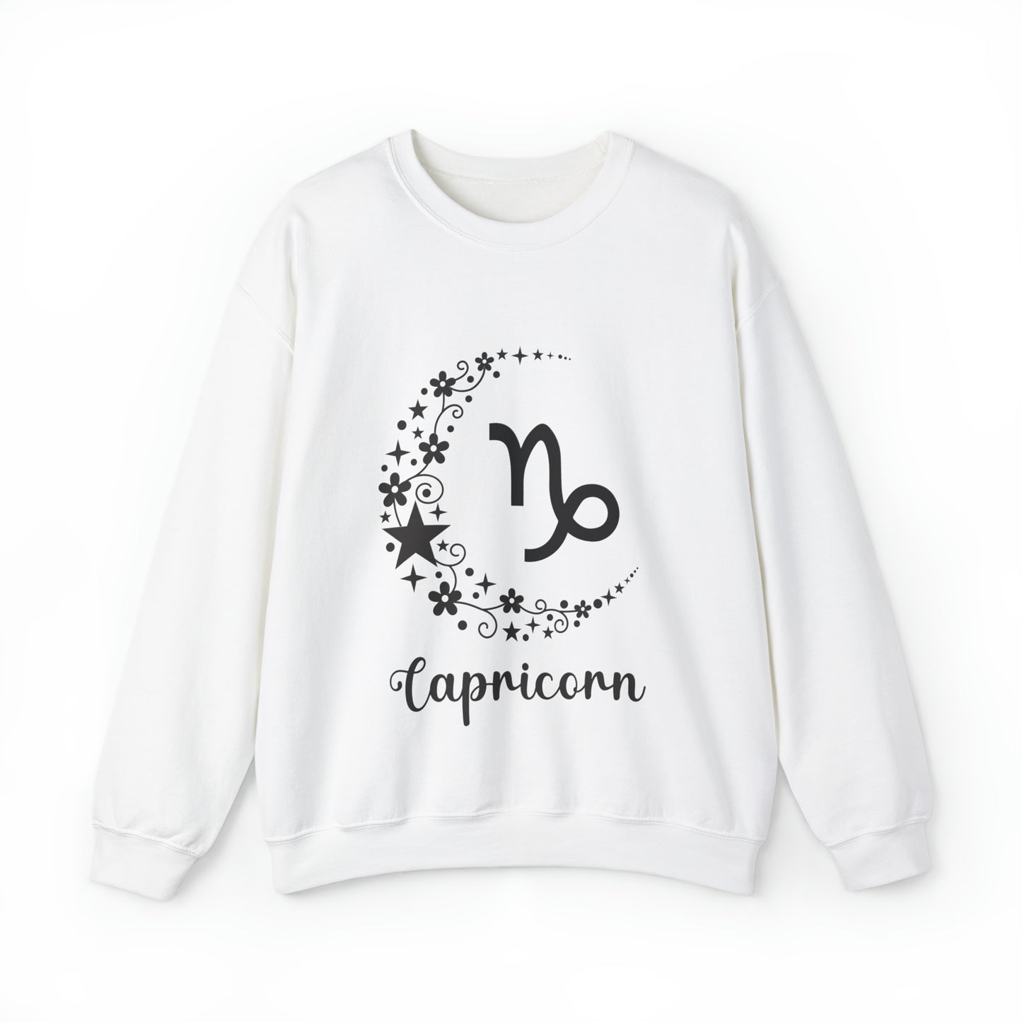 Capricorn Floral Moon Zodiac Unisex Heavy Blend™ Crewneck Sweatshirt