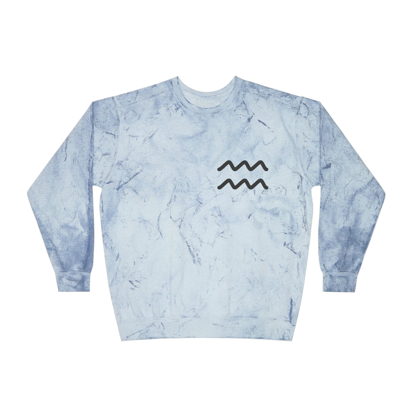 Aquarius Zodiac Unisex Color Blast Crewneck Sweatshirt