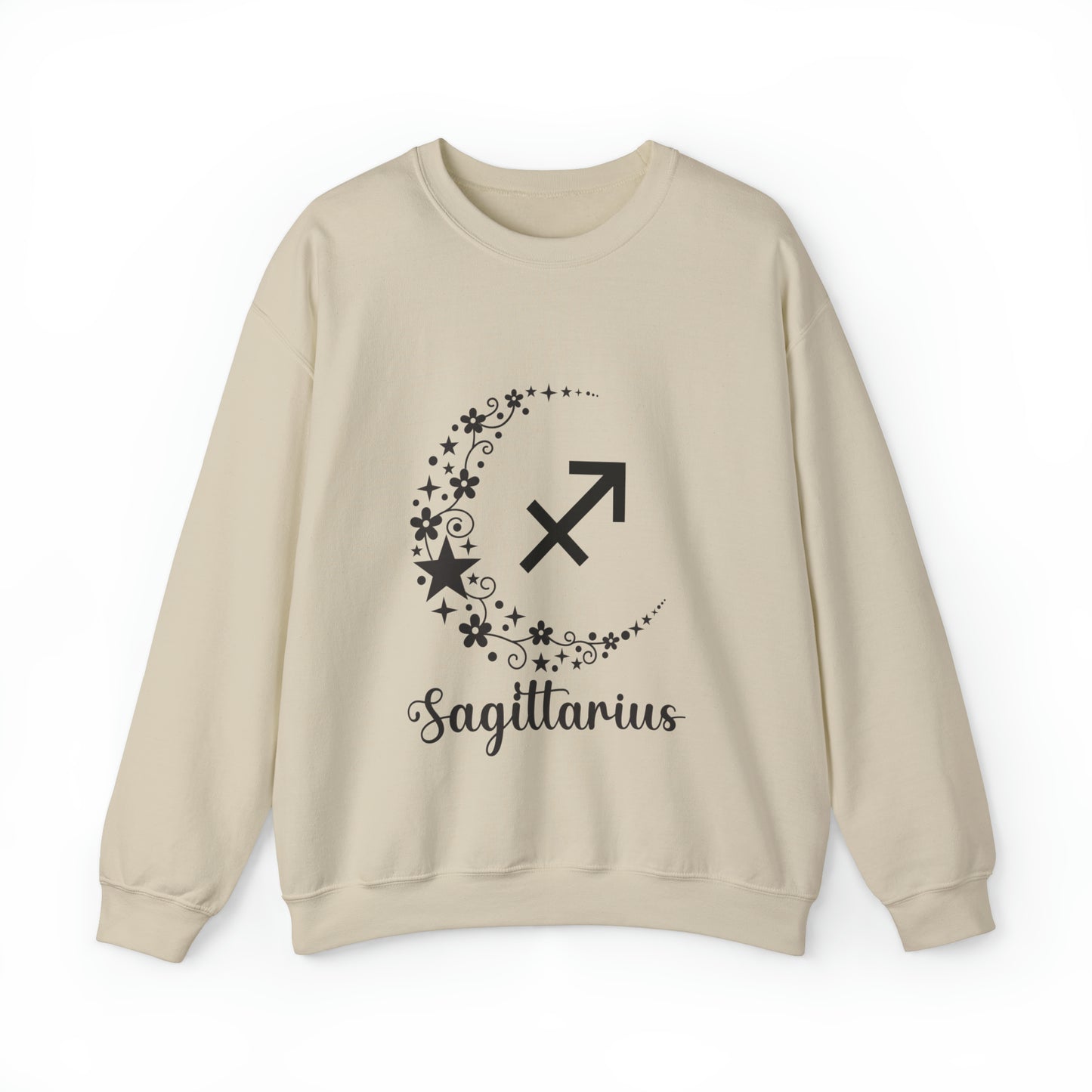 Sagittarius Floral Moon Zodiac Unisex Heavy Blend™ Crewneck Sweatshirt