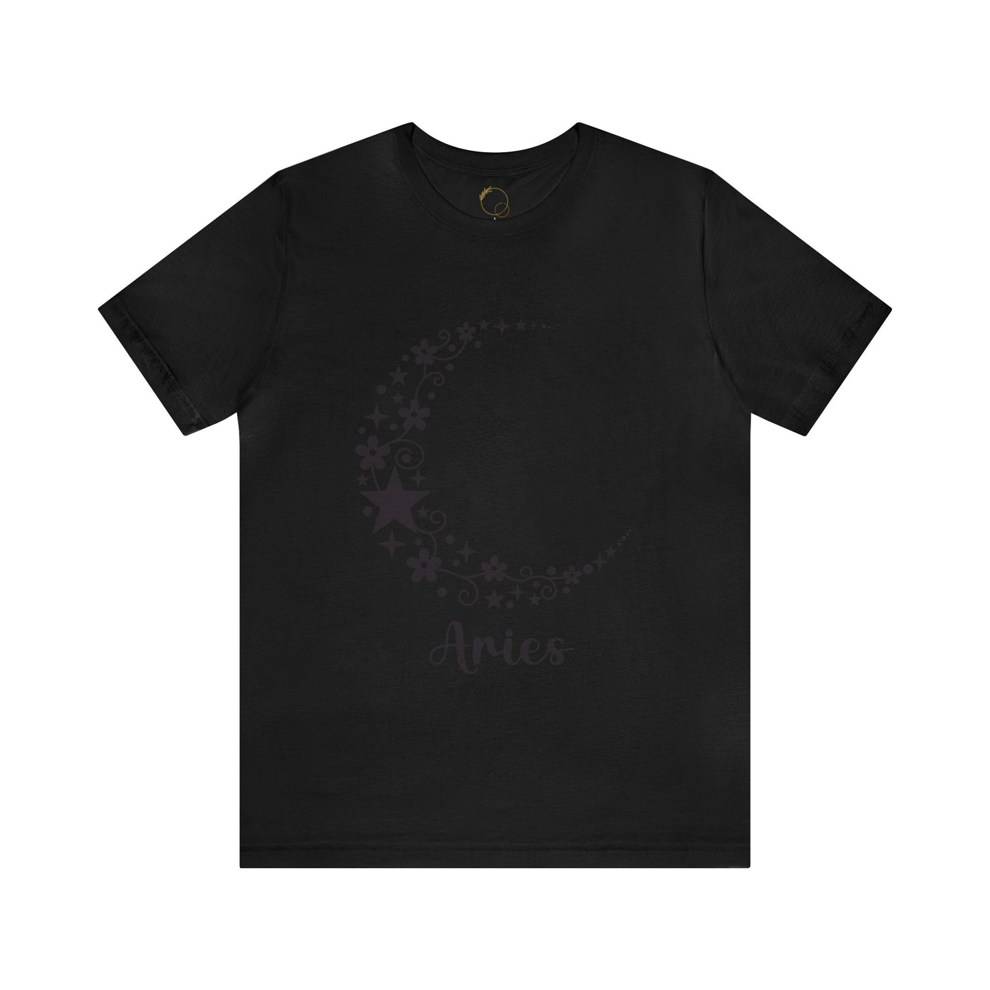 Aries Floral Moon Zodiac Unisex Jersey Short Sleeve Tee
