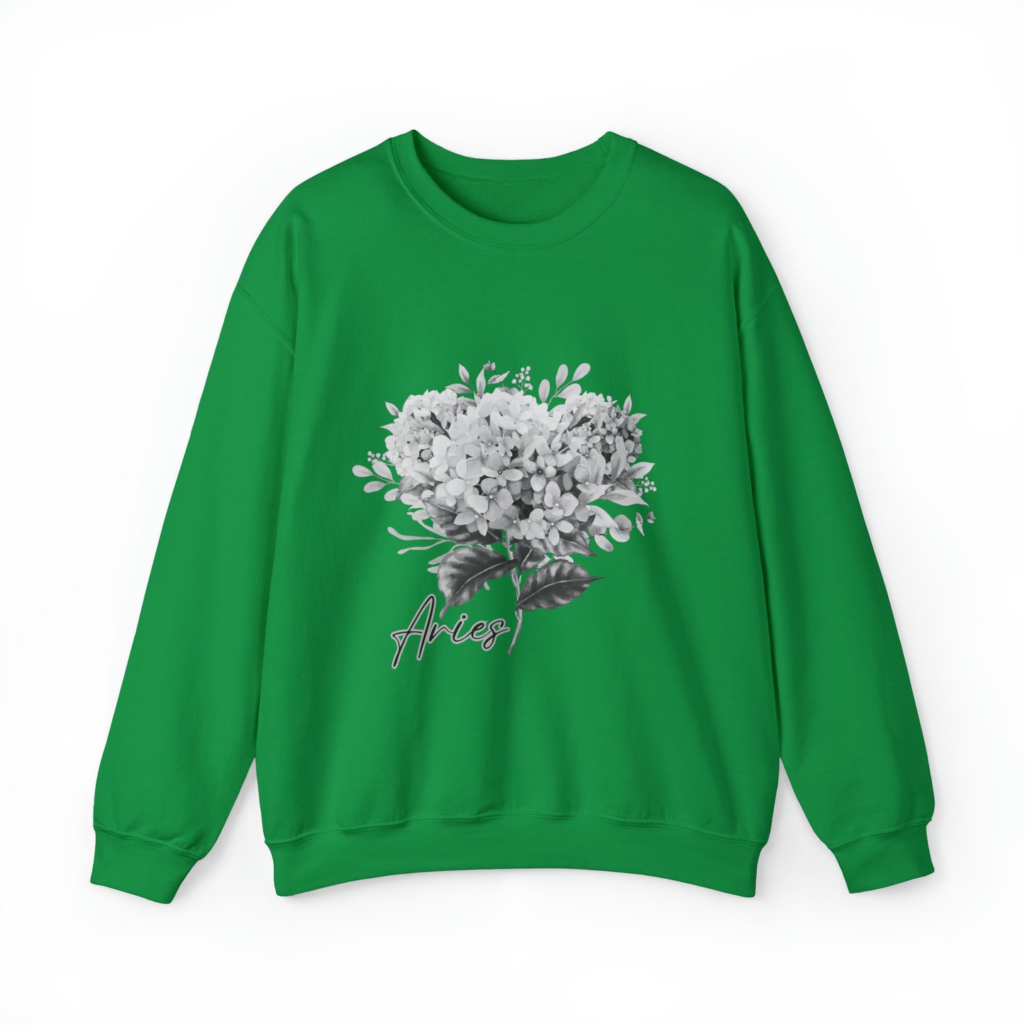 Aries Hydrangea Unisex Heavy Blend Crewneck Sweatshirt