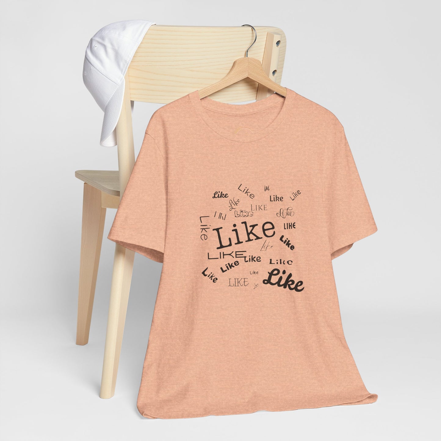 Teen Humor Shirt - 'Like' Repeating Text Tee - Funny Gift for Teenagers