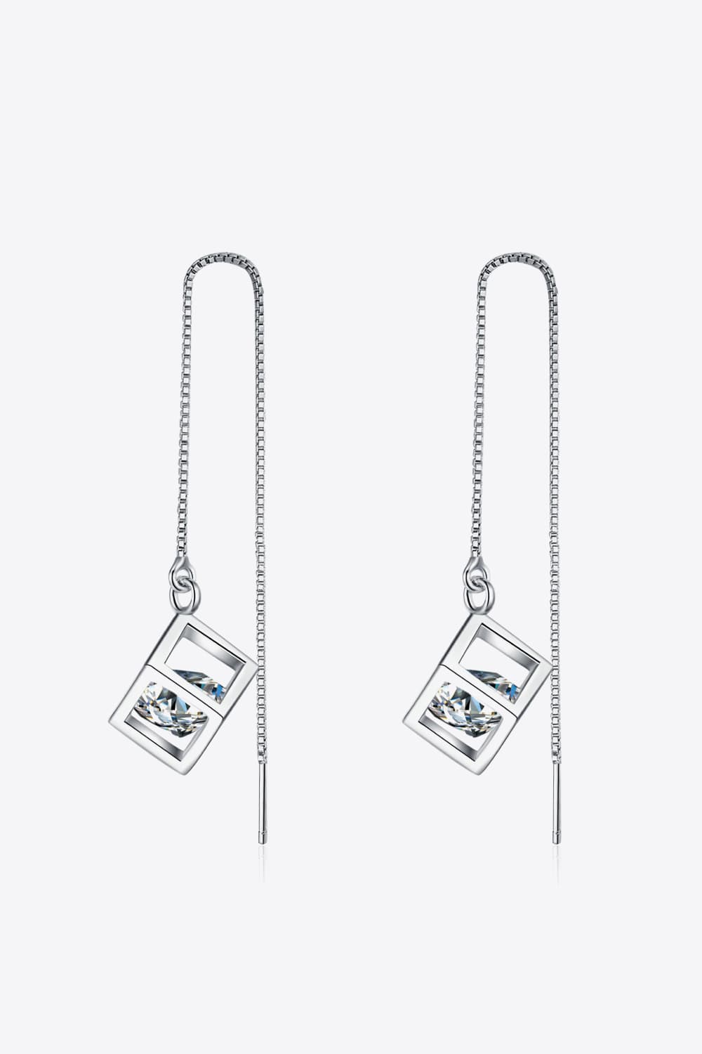 2 Carat Moissanite 925 Sterling Silver Threader Earrings - Witcheasy