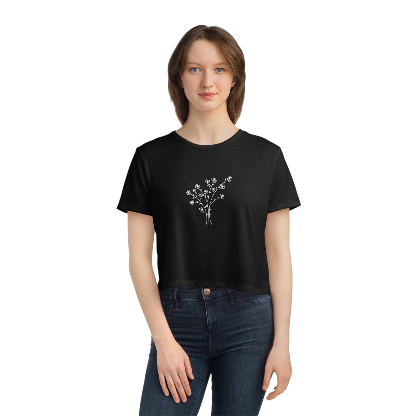 Baby's Breathe Women's Flowy Cropped Tee - Witcheasy