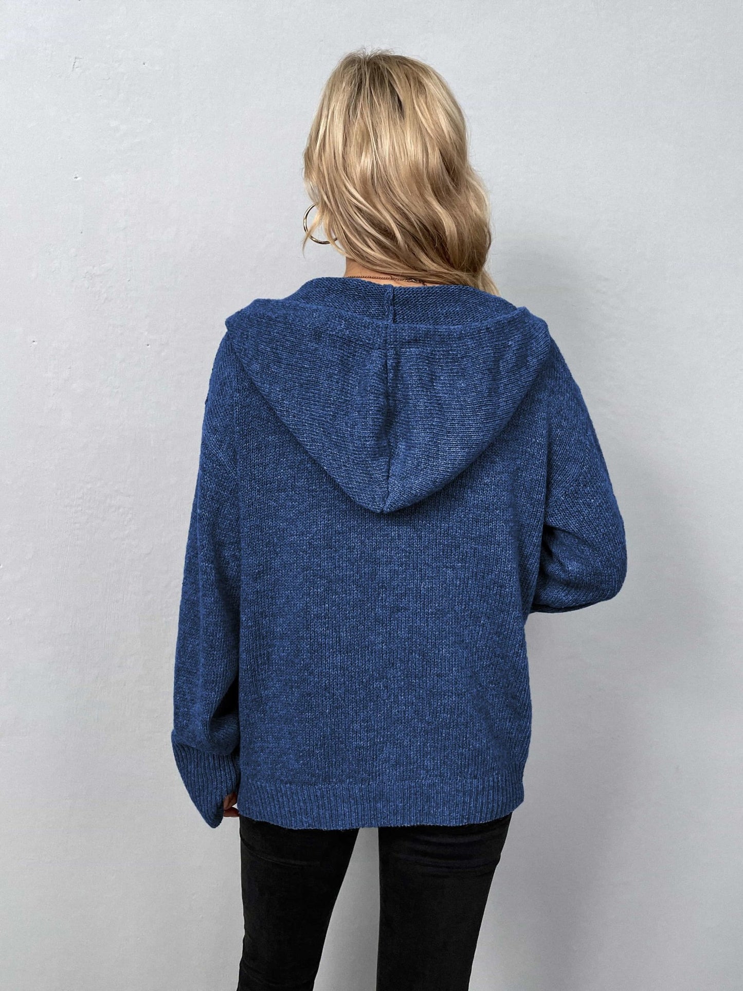 Button-Down Long Sleeve Hooded Sweater - Witcheasy