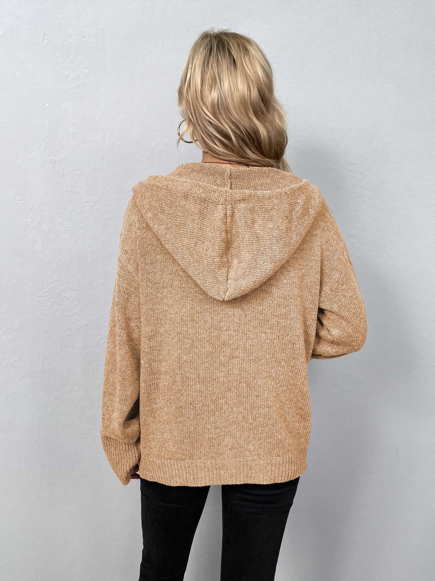 Button-Down Long Sleeve Hooded Sweater - Witcheasy