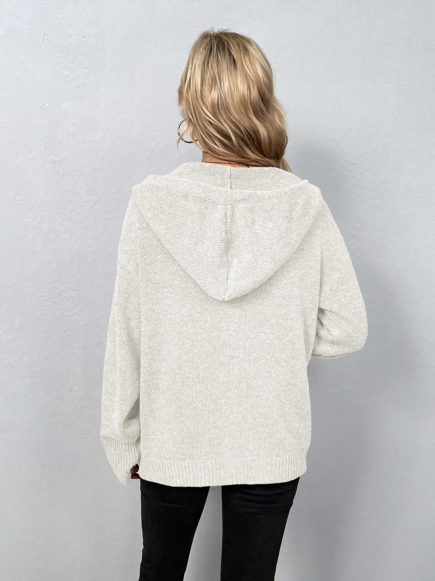 Button-Down Long Sleeve Hooded Sweater - Witcheasy