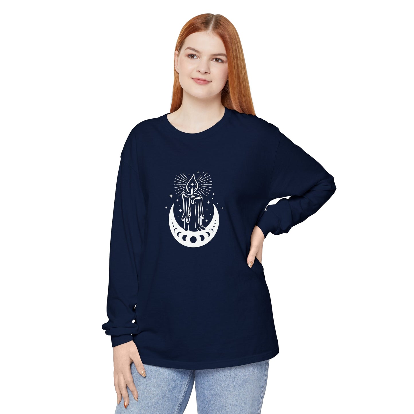 Candlelit Moon Phases Unisex Long Sleeve T-Shirt - Witcheasy