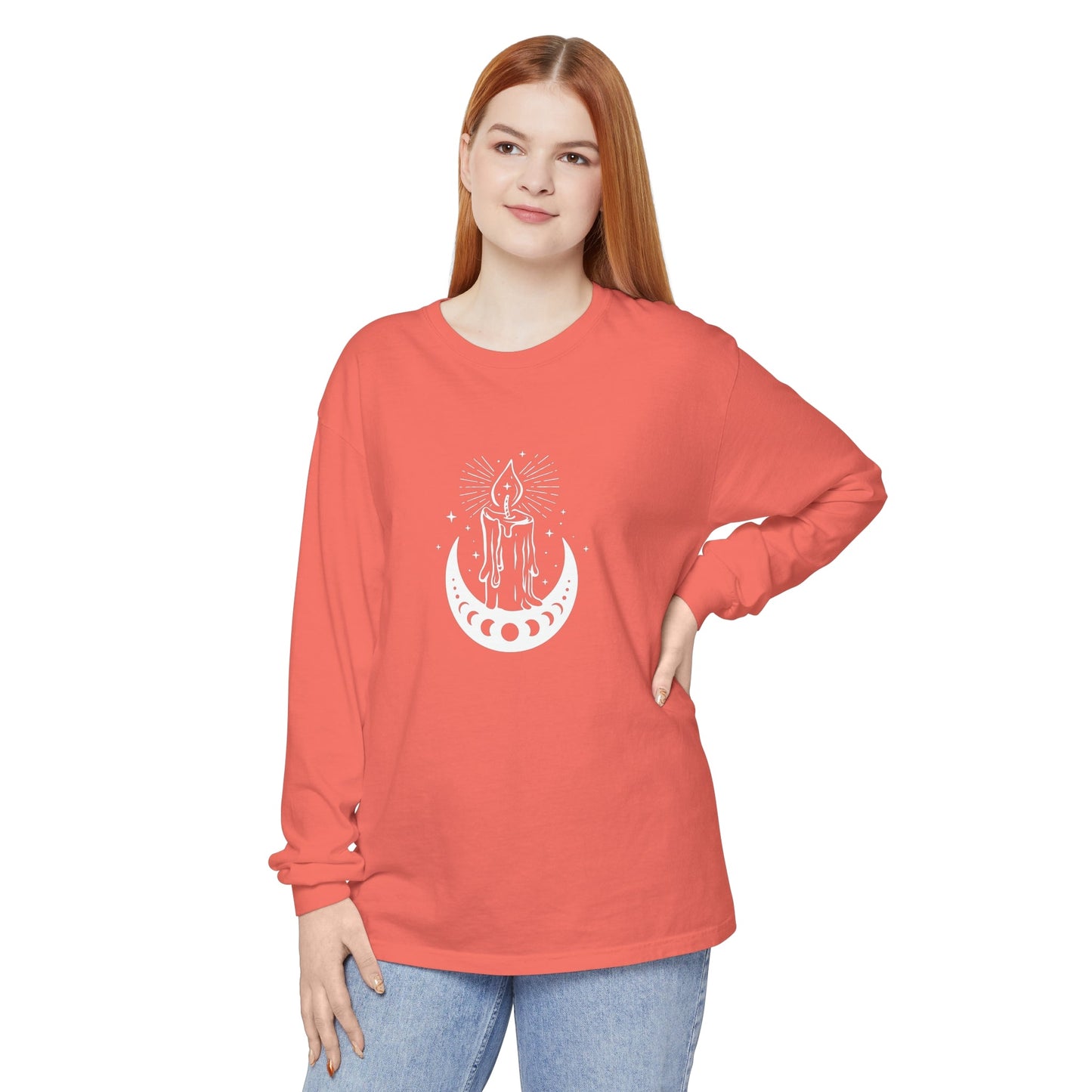 Candlelit Moon Phases Unisex Long Sleeve T-Shirt - Witcheasy
