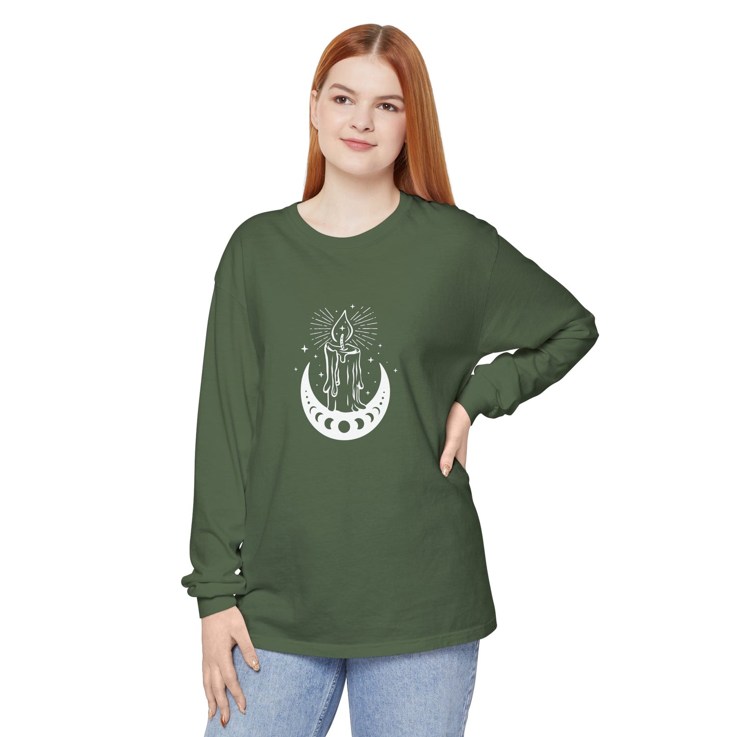 Candlelit Moon Phases Unisex Long Sleeve T-Shirt - Witcheasy