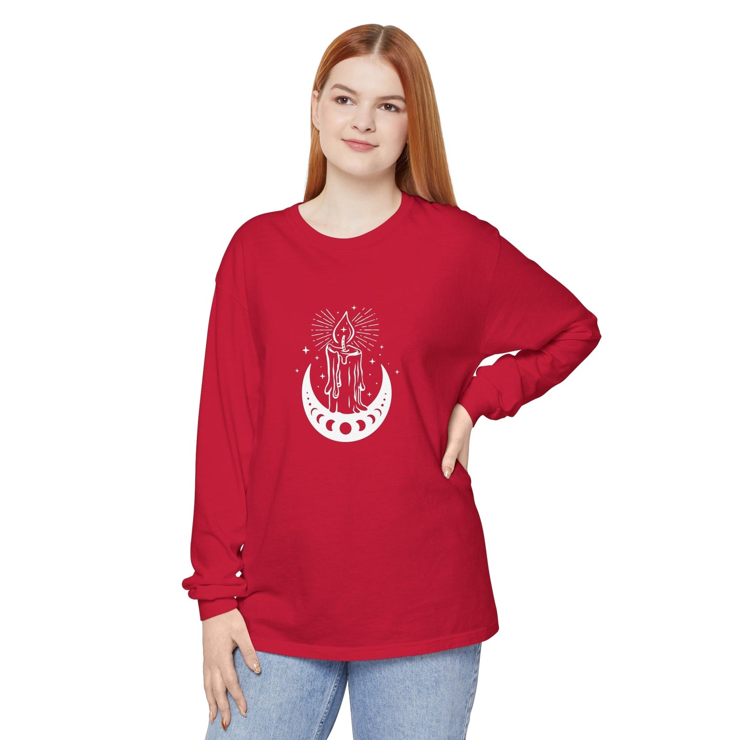 Candlelit Moon Phases Unisex Long Sleeve T-Shirt - Witcheasy