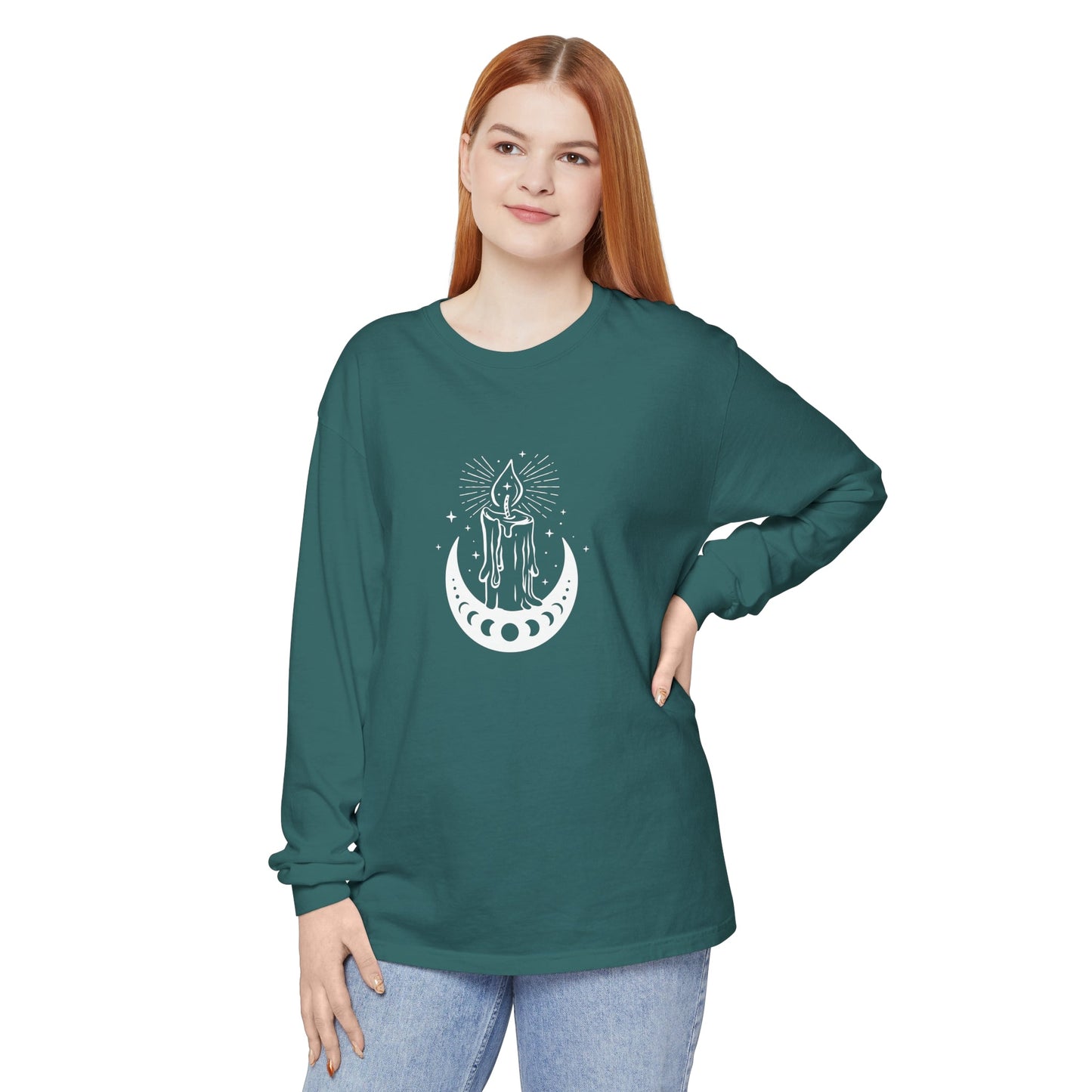 Candlelit Moon Phases Unisex Long Sleeve T-Shirt - Witcheasy