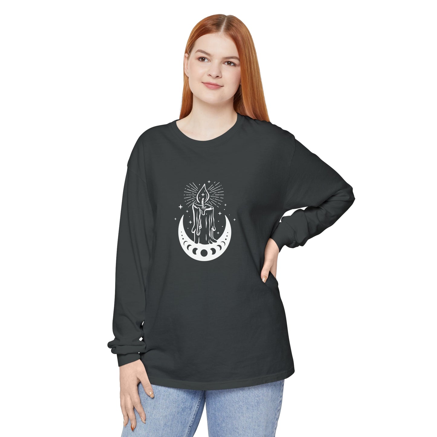 Candlelit Moon Phases Unisex Long Sleeve T-Shirt - Witcheasy
