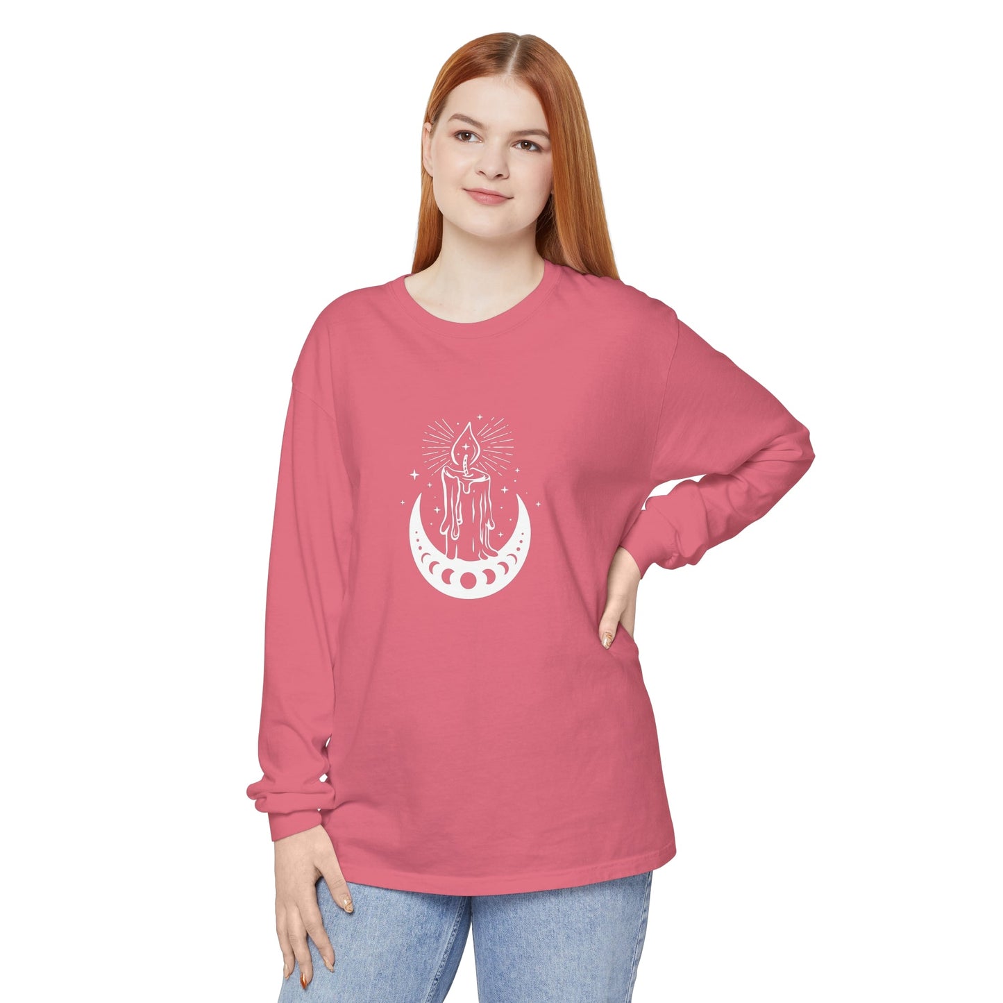 Candlelit Moon Phases Unisex Long Sleeve T-Shirt - Witcheasy