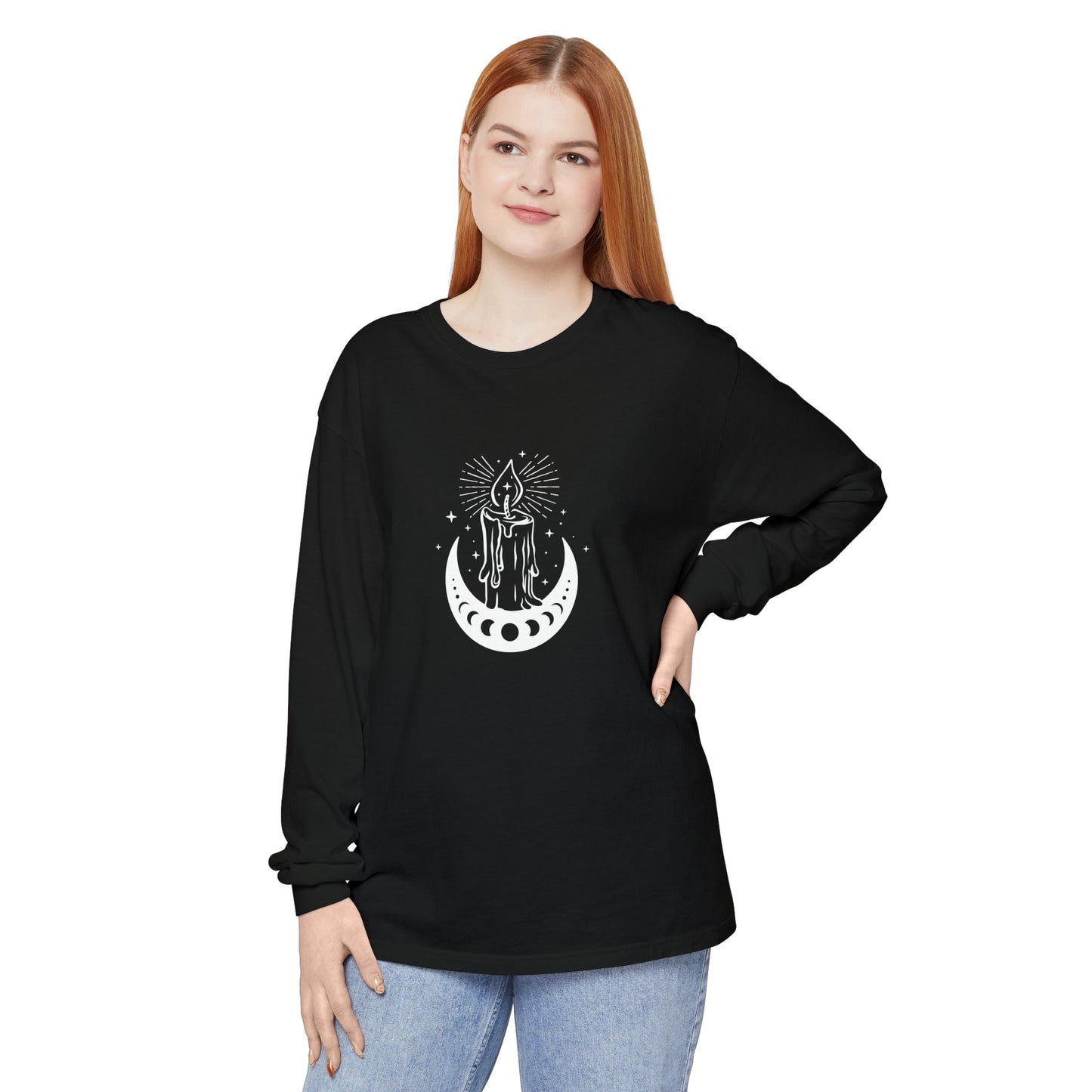 Candlelit Moon Phases Unisex Long Sleeve T-Shirt - Witcheasy