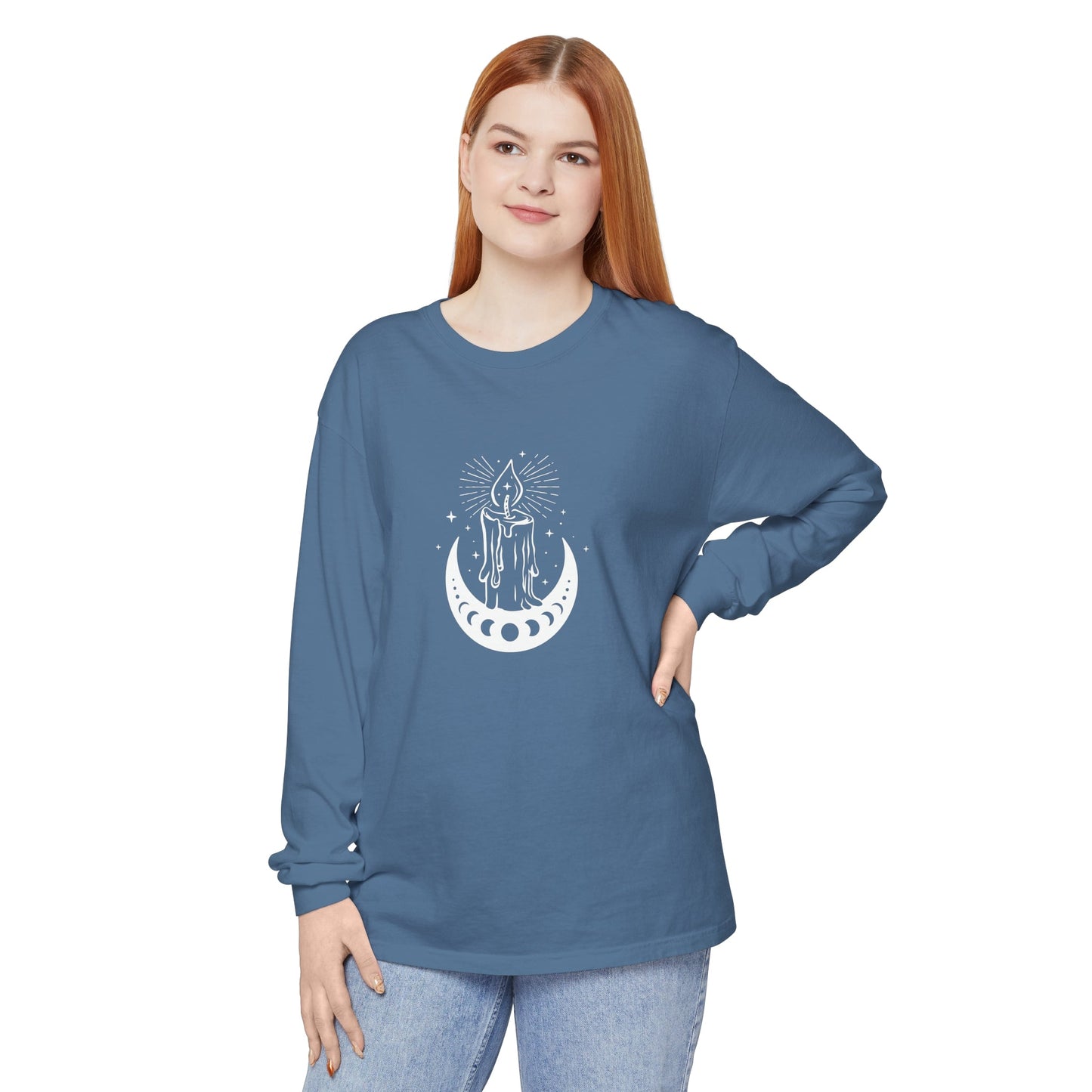 Candlelit Moon Phases Unisex Long Sleeve T-Shirt - Witcheasy