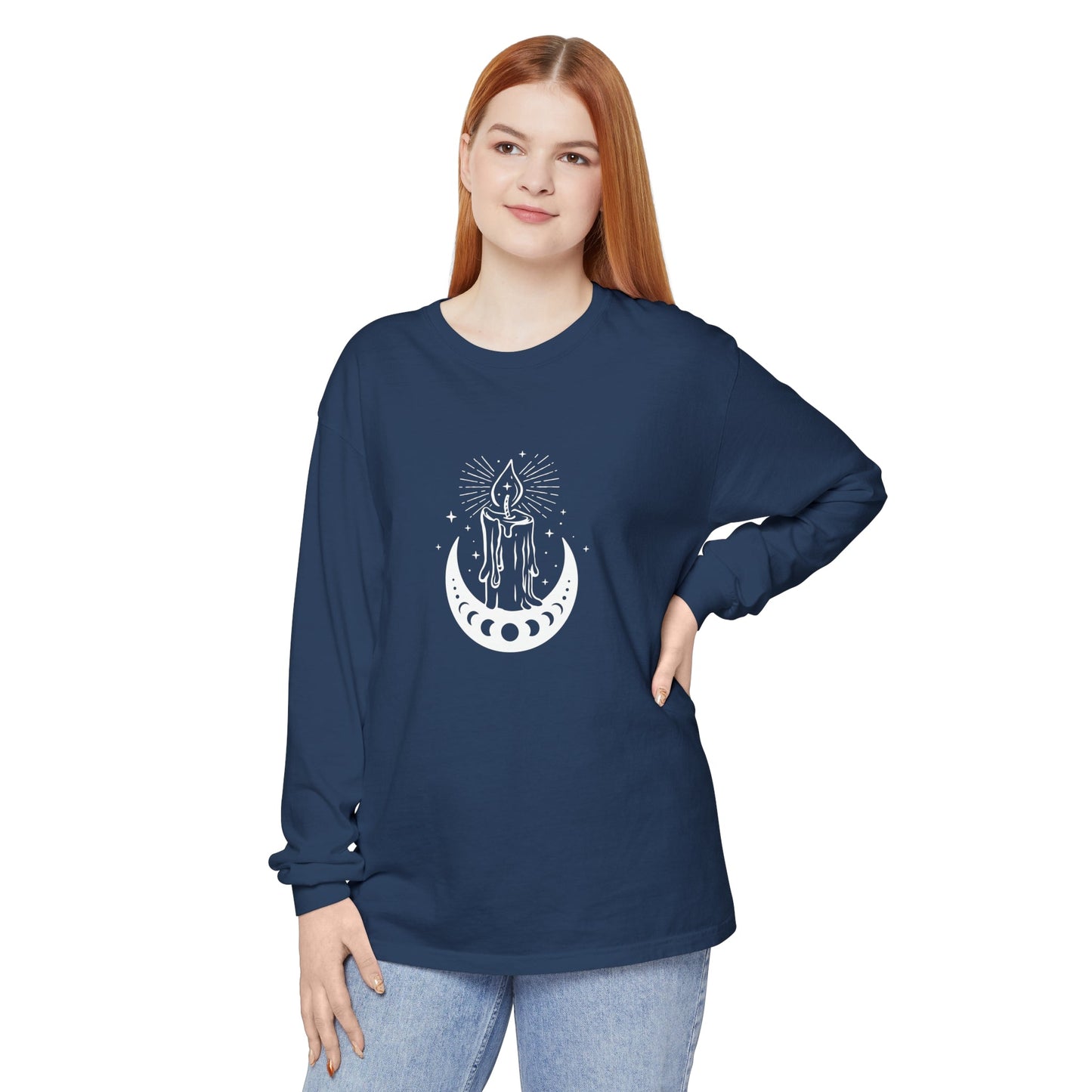 Candlelit Moon Phases Unisex Long Sleeve T-Shirt - Witcheasy