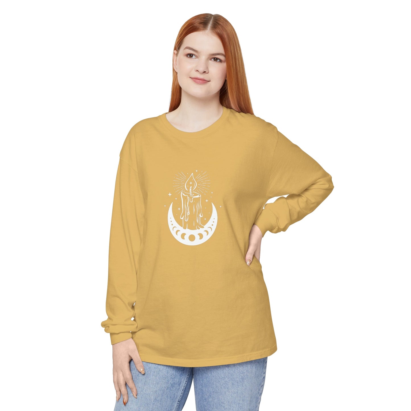 Candlelit Moon Phases Unisex Long Sleeve T-Shirt - Witcheasy