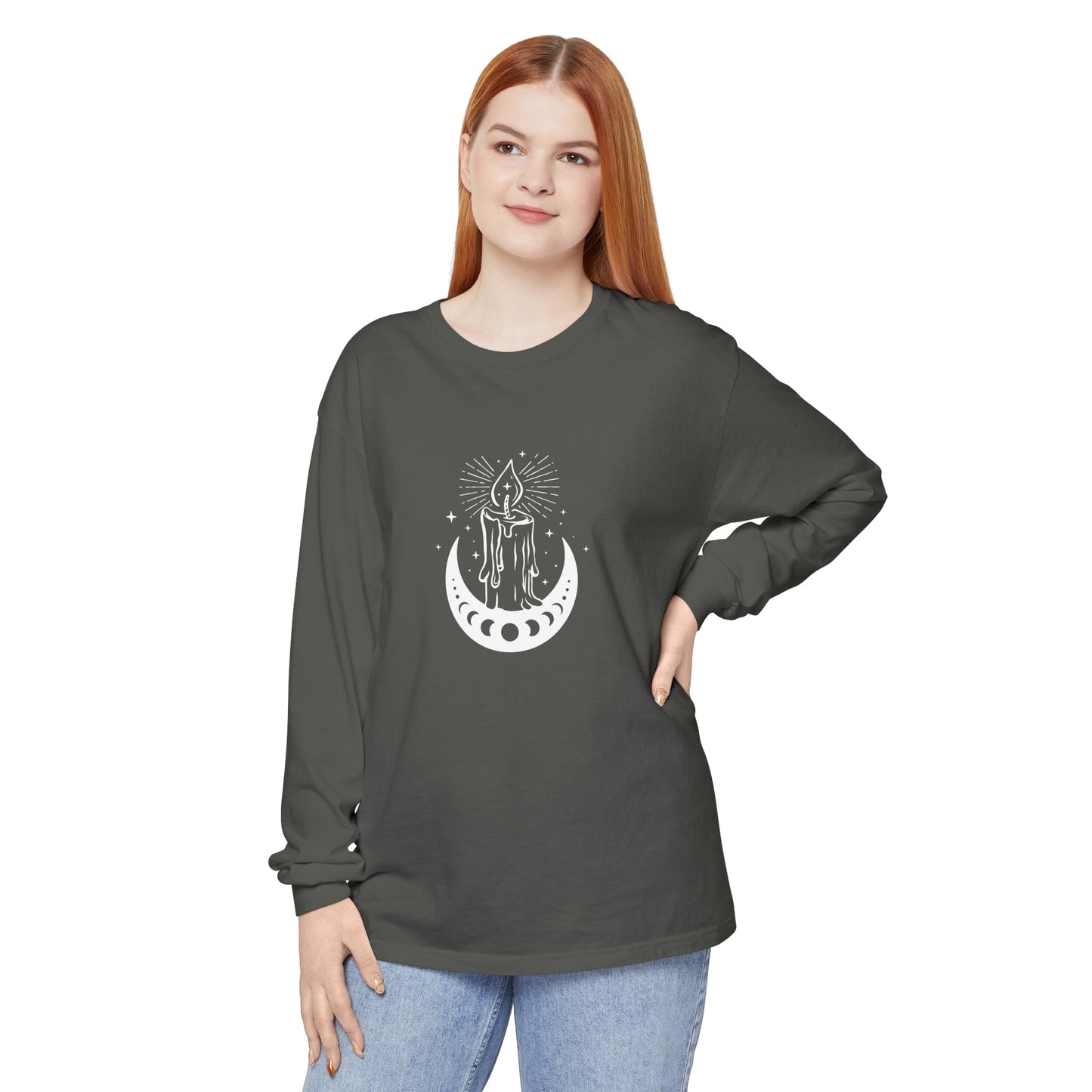 Candlelit Moon Phases Unisex Long Sleeve T-Shirt - Witcheasy