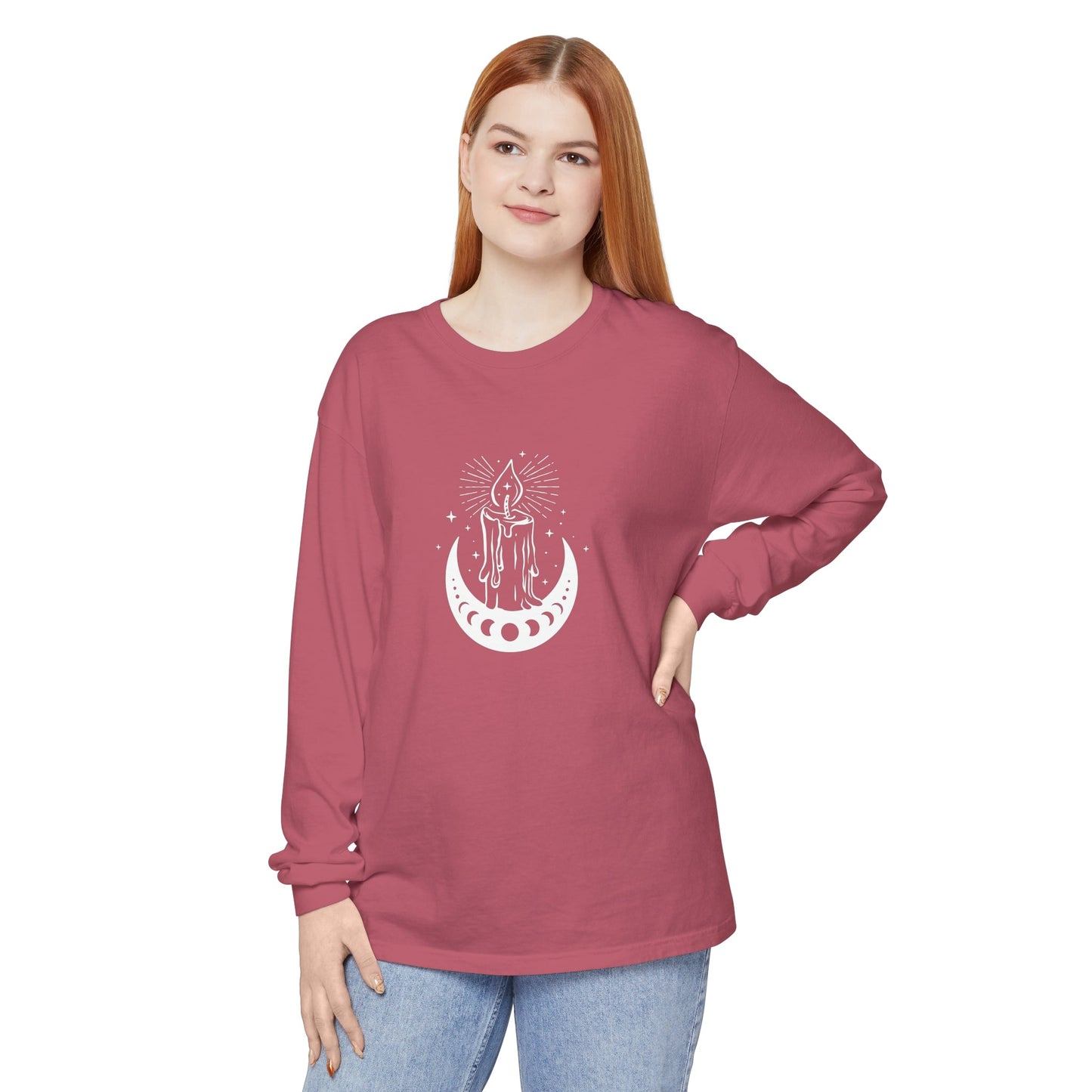 Candlelit Moon Phases Unisex Long Sleeve T-Shirt - Witcheasy