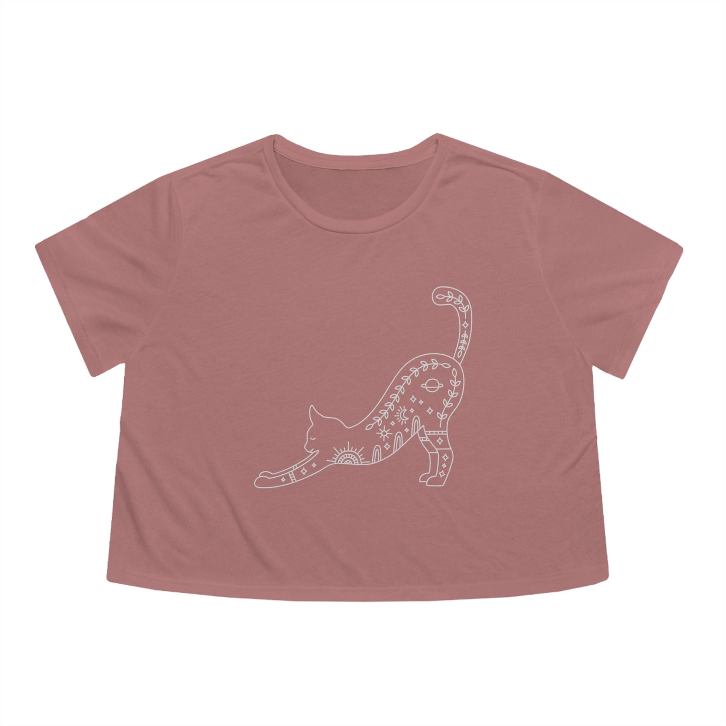 Cat Stretch Grey Cropped Tee - Witcheasy