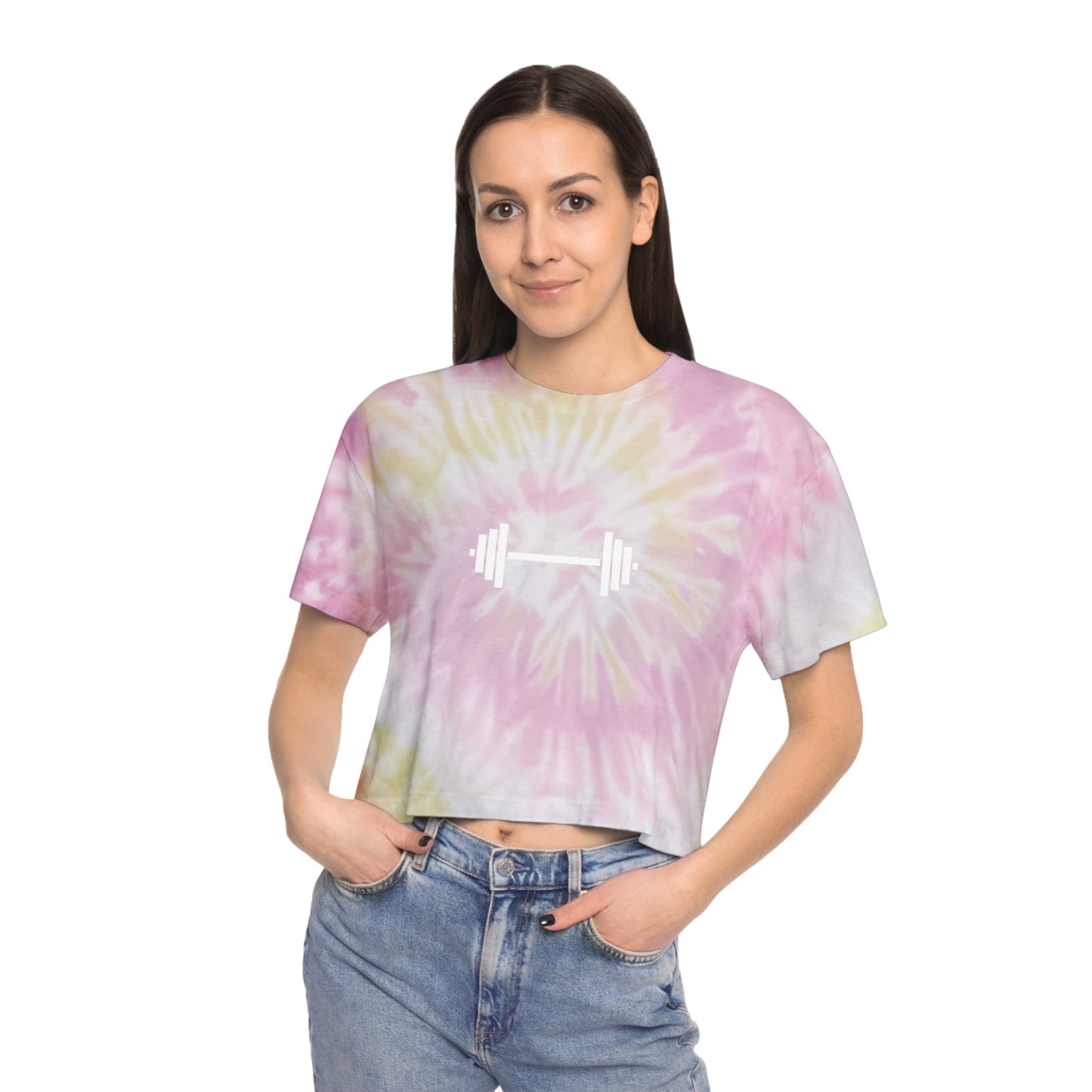 Dumbbell Tie-Dye Crop Tee - Witcheasy
