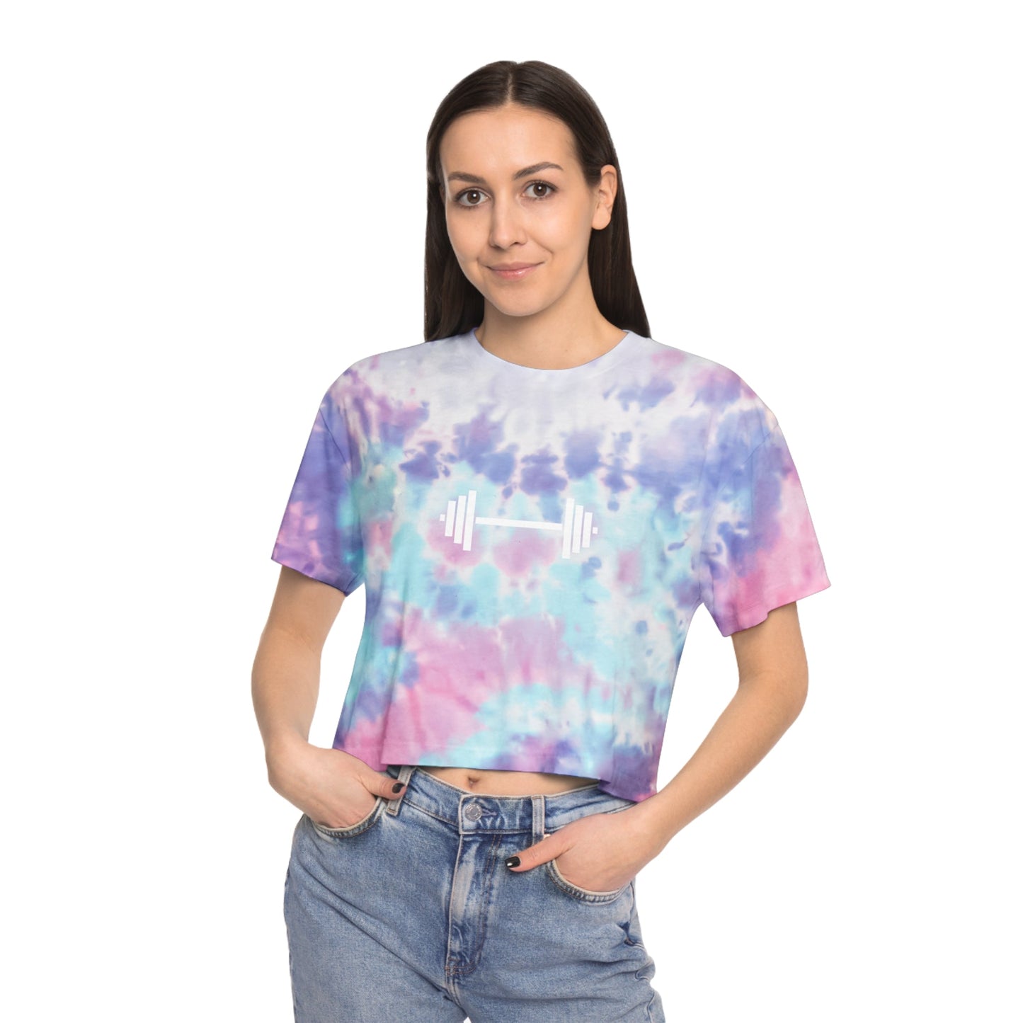 Dumbbell Tie-Dye Crop Tee - Witcheasy