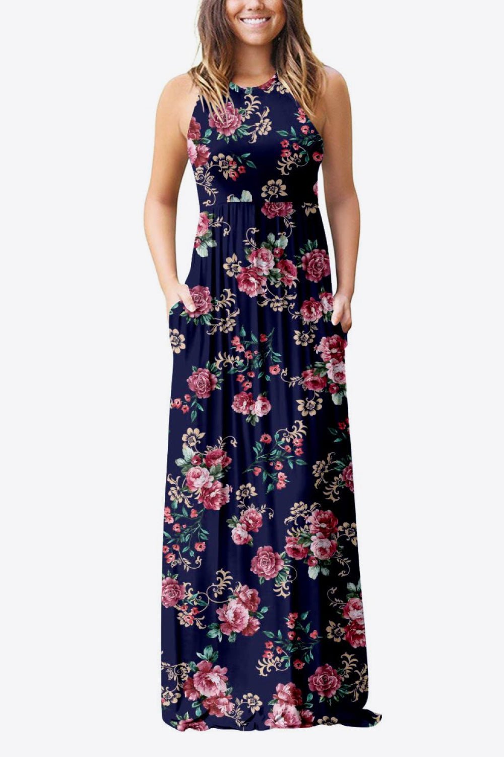 Empire Waist Sleeveless Dress with Pockets - Witcheasy