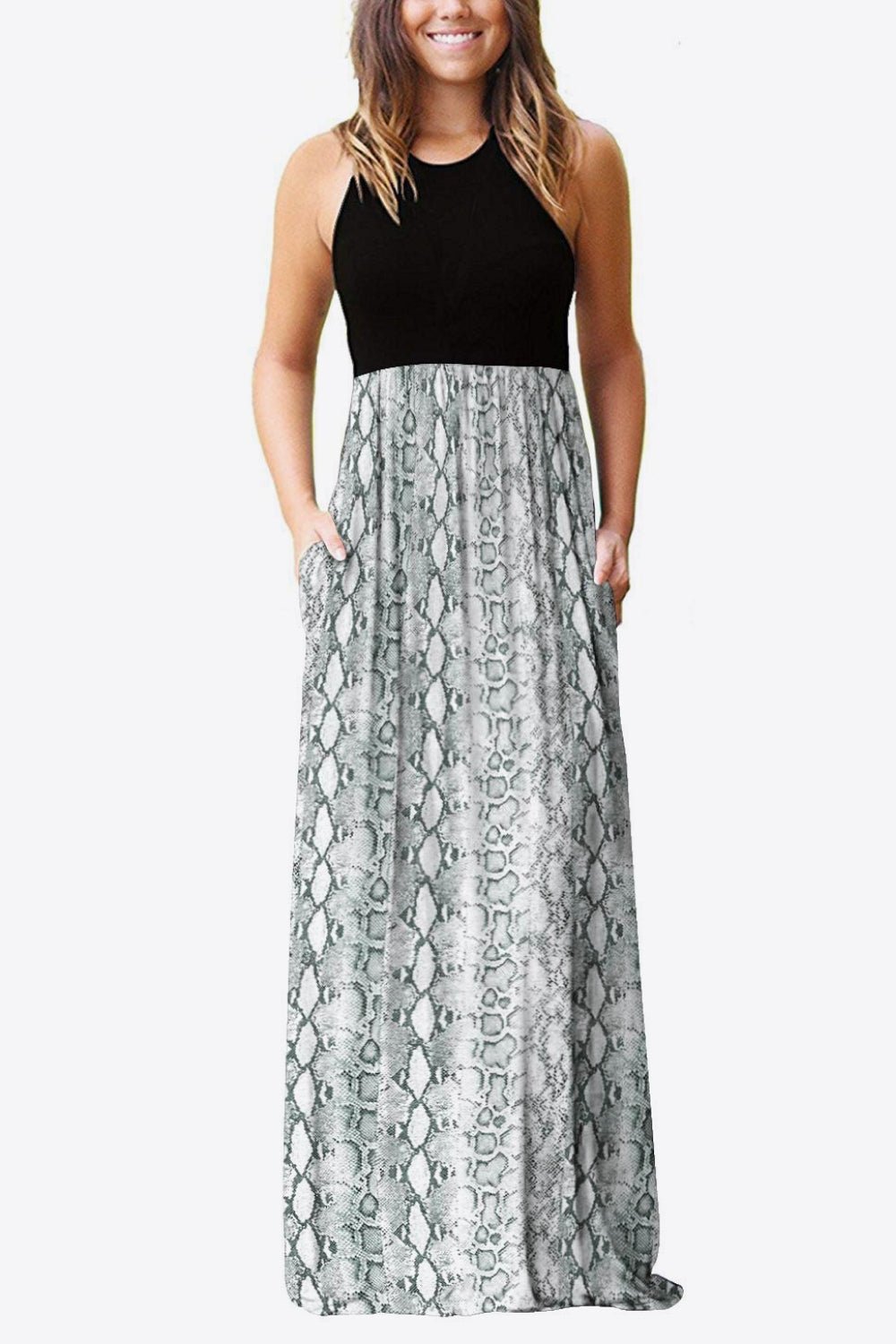 Empire Waist Sleeveless Dress with Pockets - Witcheasy