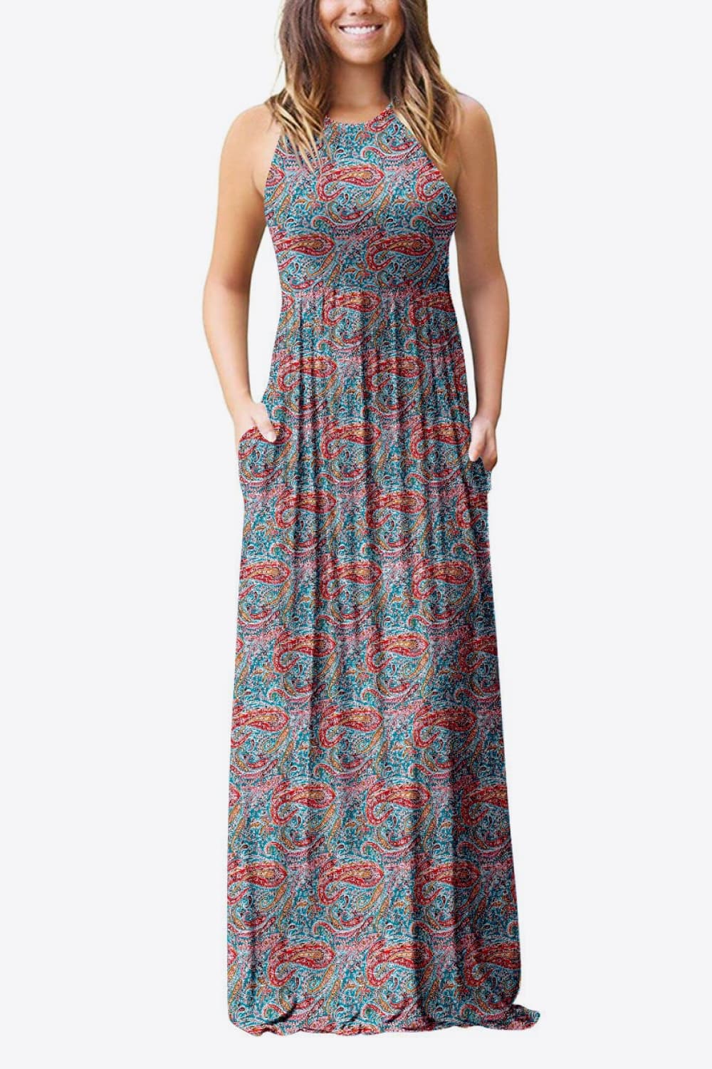 Empire Waist Sleeveless Dress with Pockets - Witcheasy
