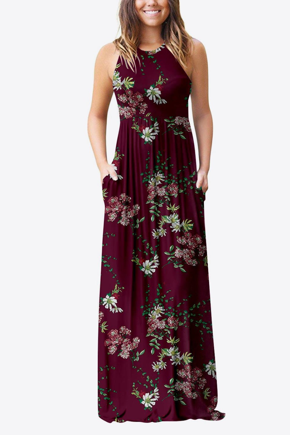 Empire Waist Sleeveless Dress with Pockets - Witcheasy