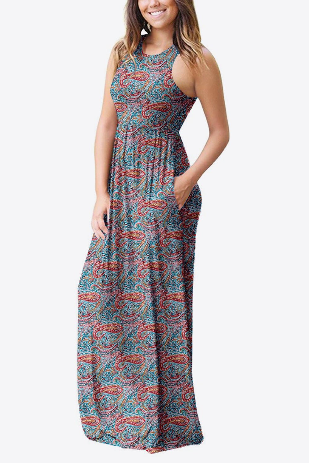 Empire Waist Sleeveless Dress with Pockets - Witcheasy